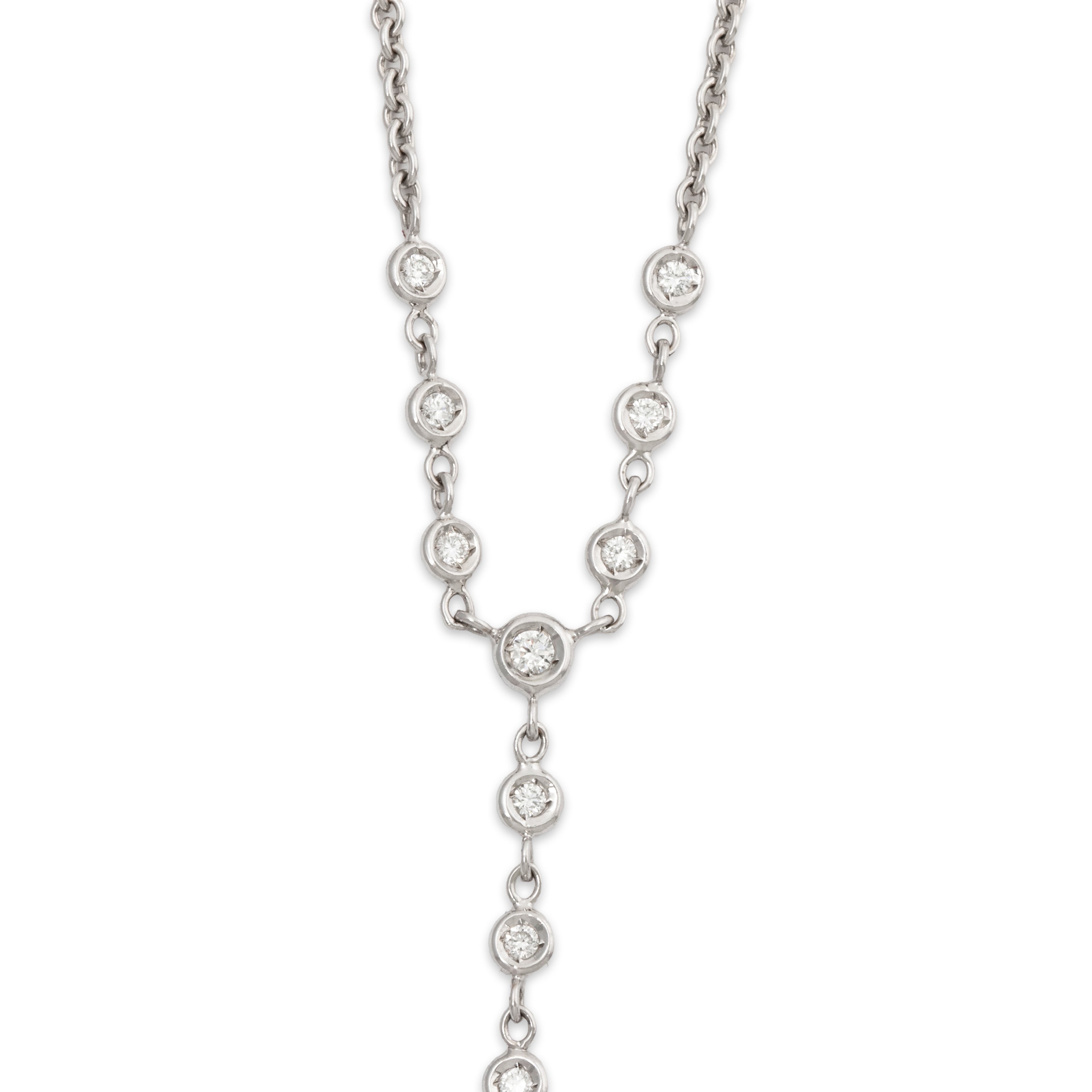 Vintage 18k White Gold 1.31cttw Diamond Sparkling Statement Necklace 18、mySite、hinf8tx79