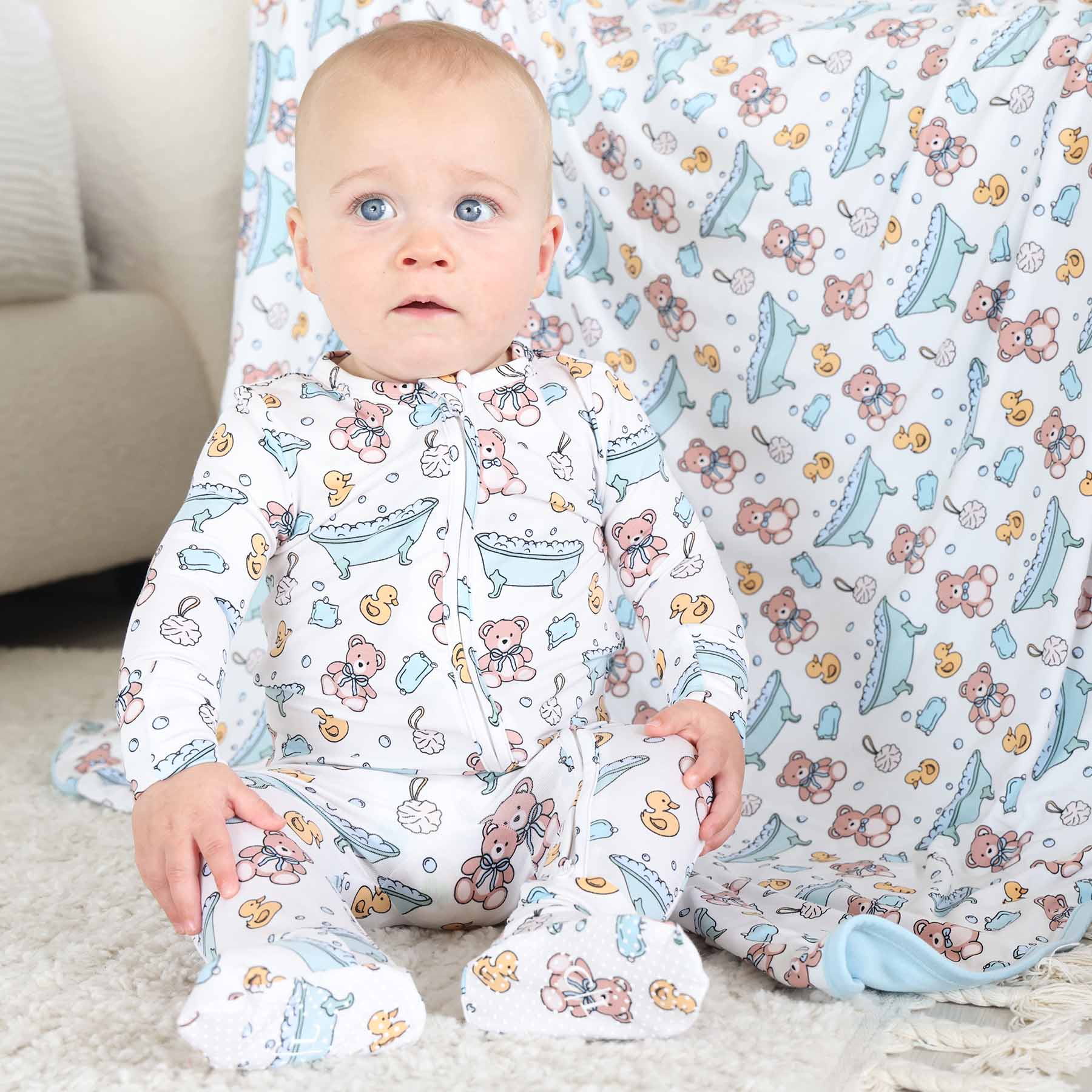  Bathtime Besties Zipper Footie | Blue、mySite、layawaytickets