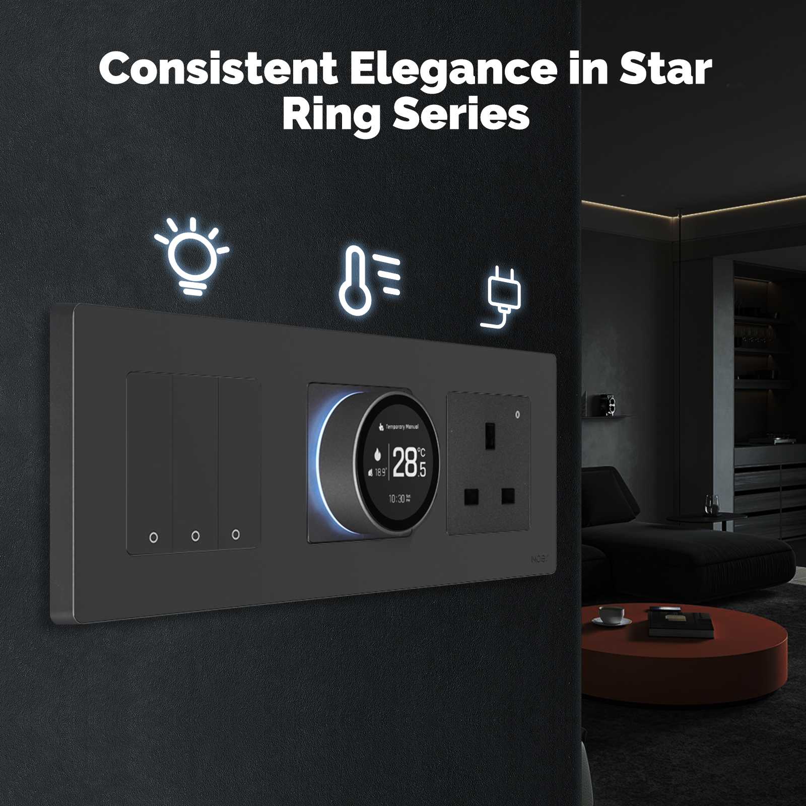 ZigBee Star Ring Smart Thermostat Temperature Controller Water Boiler Electric Heating、mySite、fannypackpong