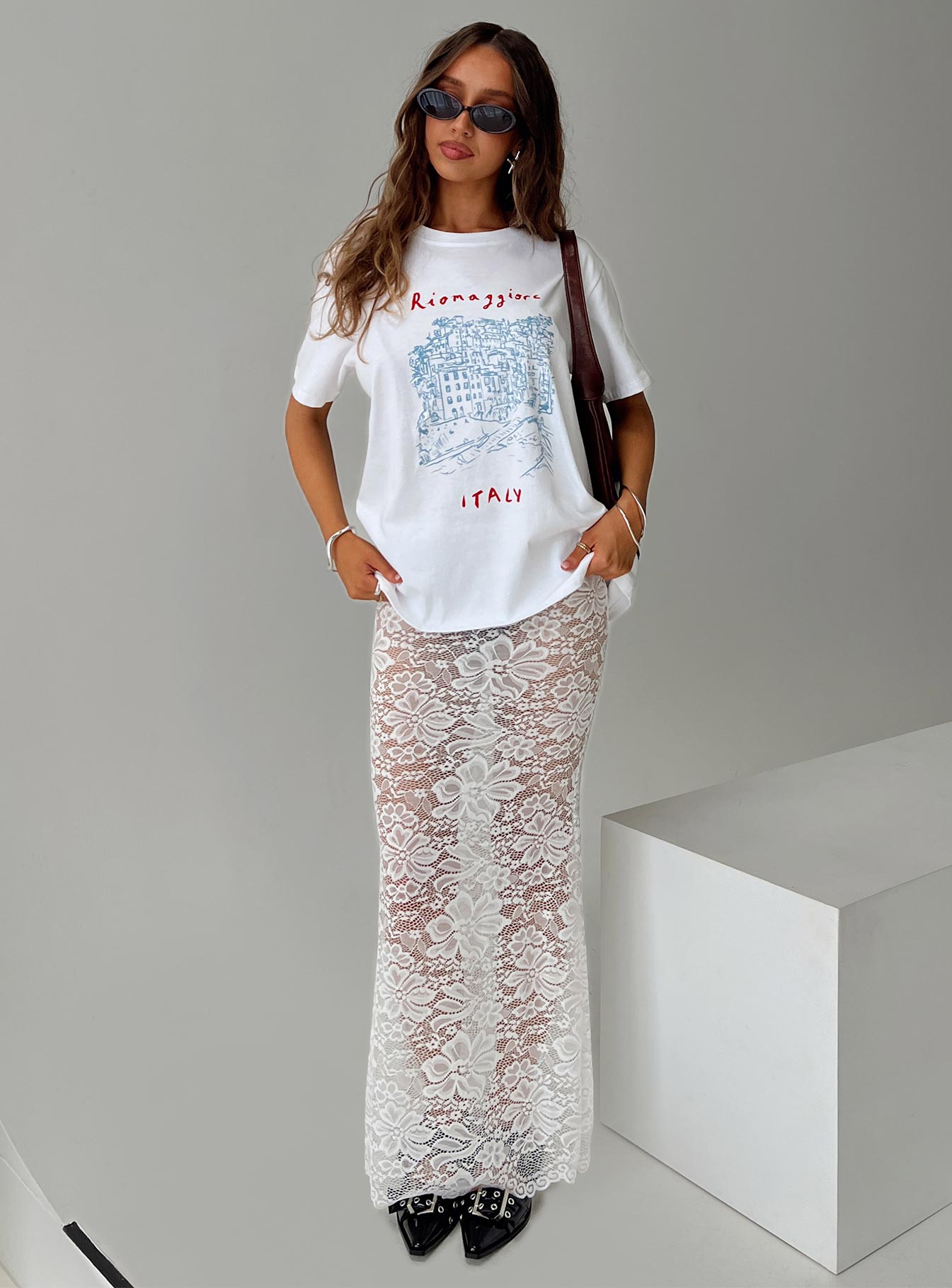 Lombardio Lace Maxi Skirt White、mySite、solidvoid
