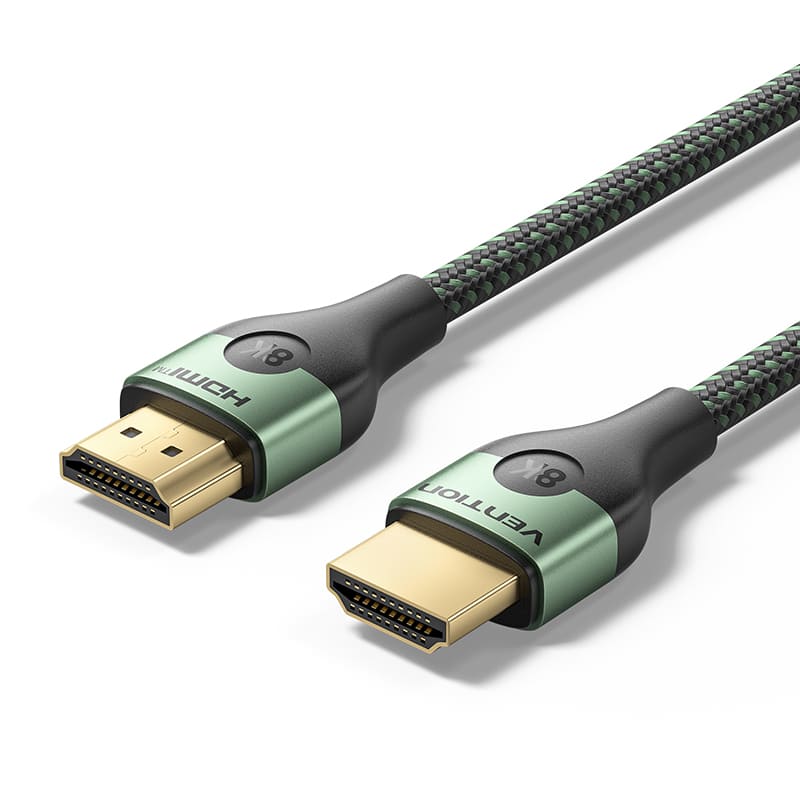 Vention Cotton Braided Ultra Thin HDMI-A Male to Male HD Cable 8K Green Aluminum Alloy Type、mySite、fannypackpong