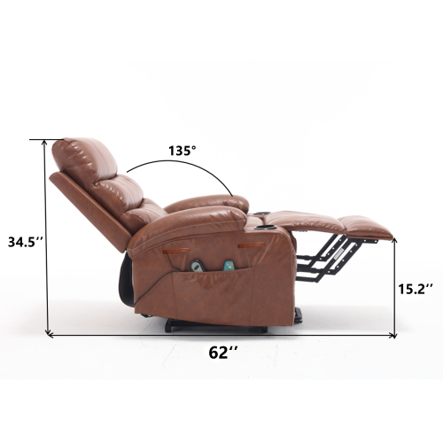 21"seat width,large size Electric Power Lift Recliner Chair Sofa for Elderly, 8 point vibration Massage and lumber heat, Remote Control, Side Pockets and Cup Holders, cozy fabric, overstuffed arm pu、、casual