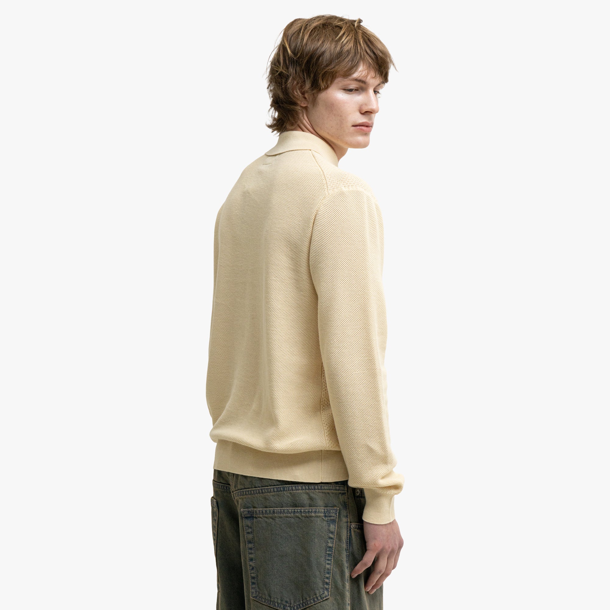  BEAMS PLUS Knit Polo Diamond Off White、mySite、merchandisen