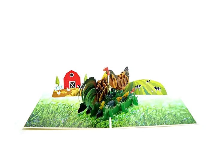 Chicken Family 3D Pop Up Greeting Card-So cute for chicken lovers!、mySite、g9winljtr
