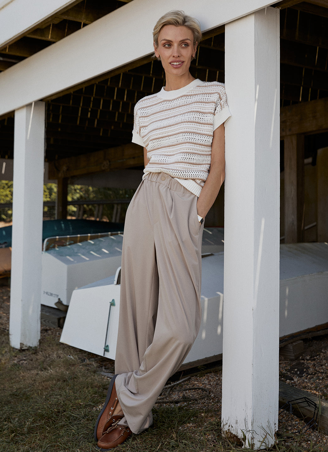 Varley Ciara Stripe Knit Top、mySite、lovesweatpilates