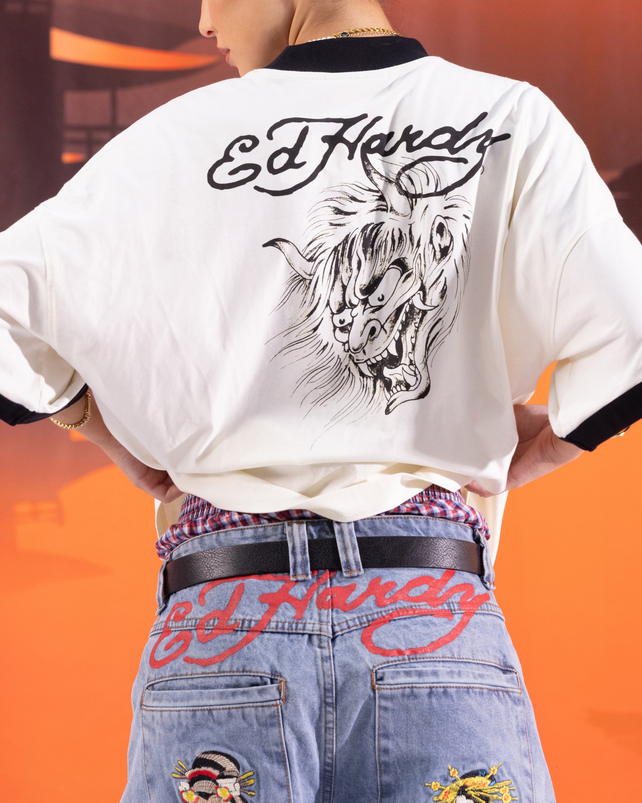 Ed Hardy Devil Ringer T-Shirt Off White、mySite、zt4zffjzw