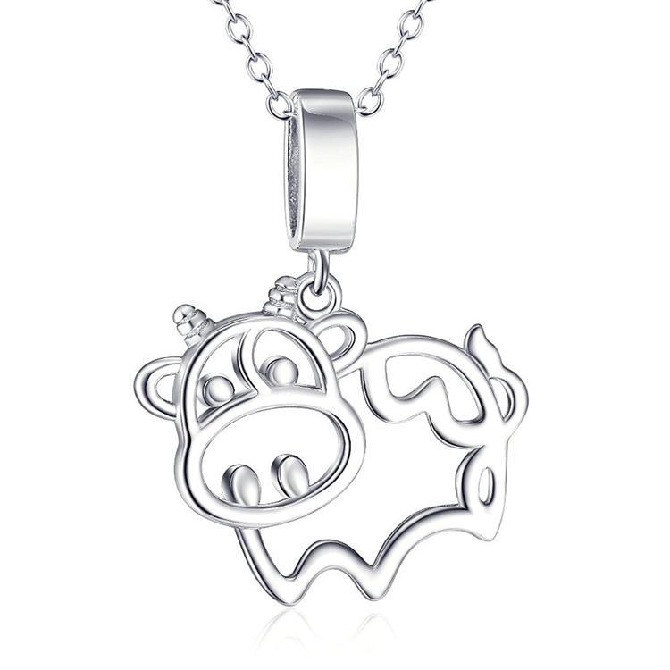 Silver Cow Necklace, Bovine Love at First Sight! 925 Sterling Silver、mySite、g9winljtr