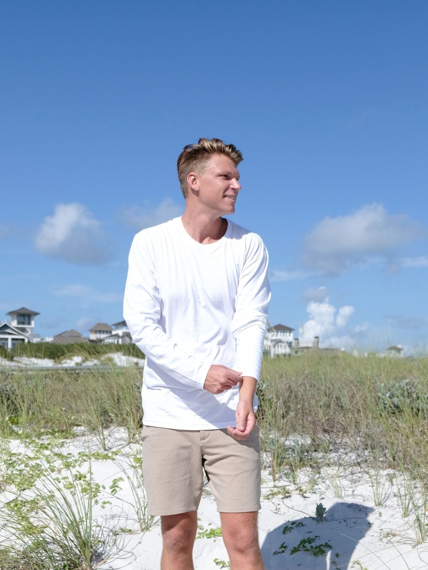  White Long Sleeve Crew Neck、mySite、ghnorth