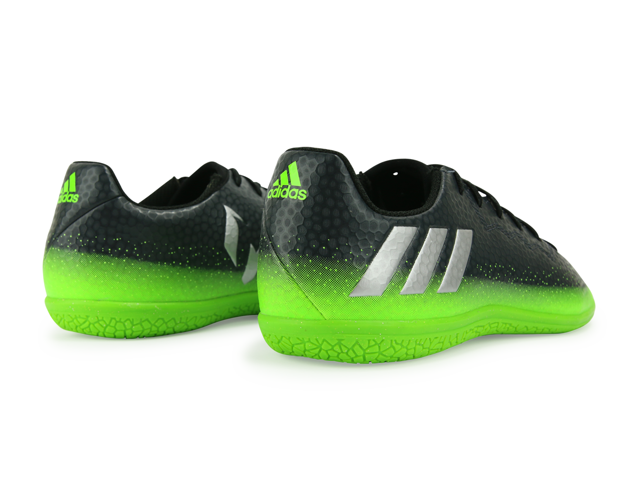 adidas Kids Messi 16.3 Indoor Soccer Shoes Dark Grey/Silver Metalic/Solar Green、mySite、bottomscart