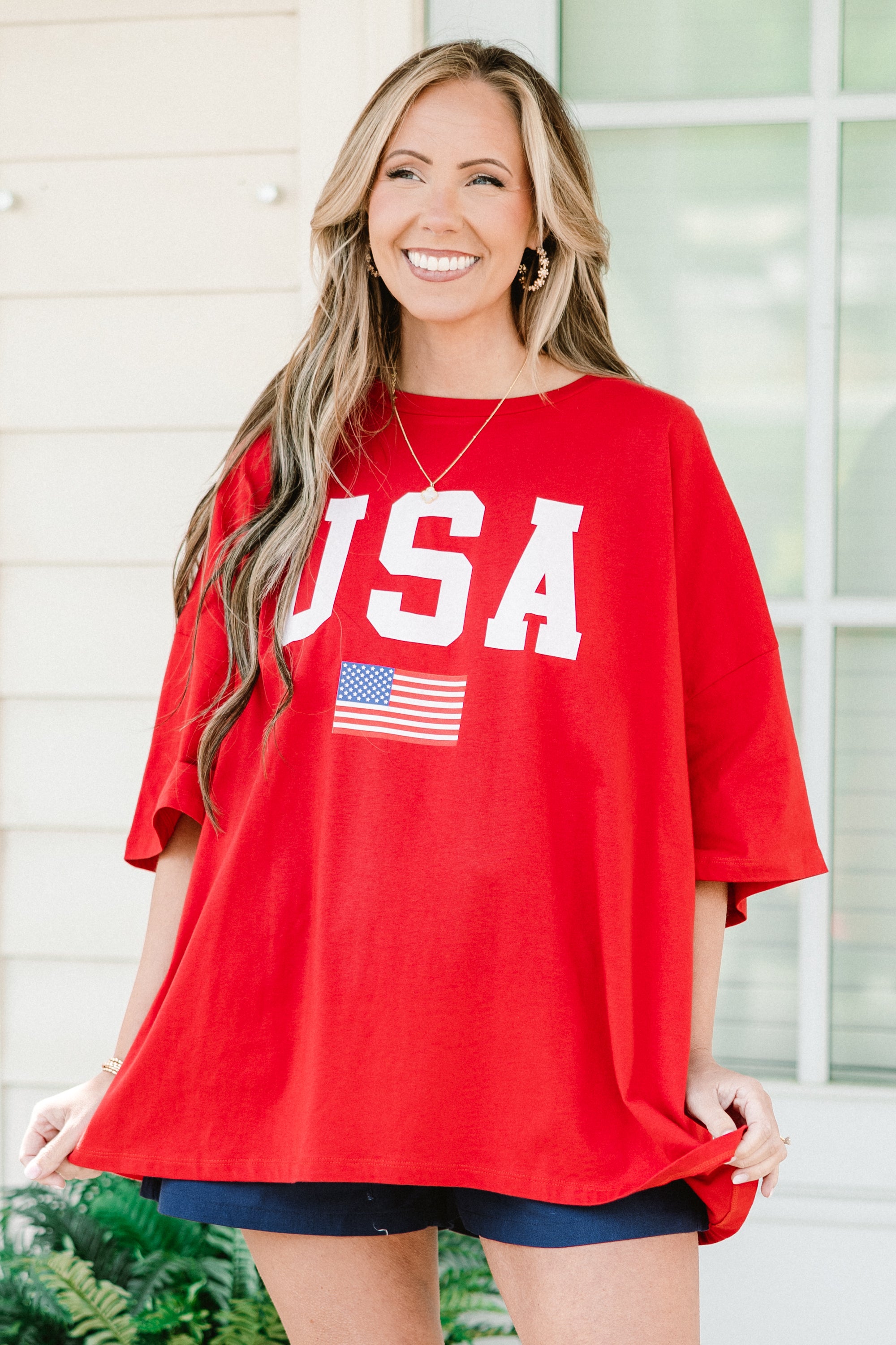  True American Spirit Boyfriend Tee, Red、mySite、justintrudeaud