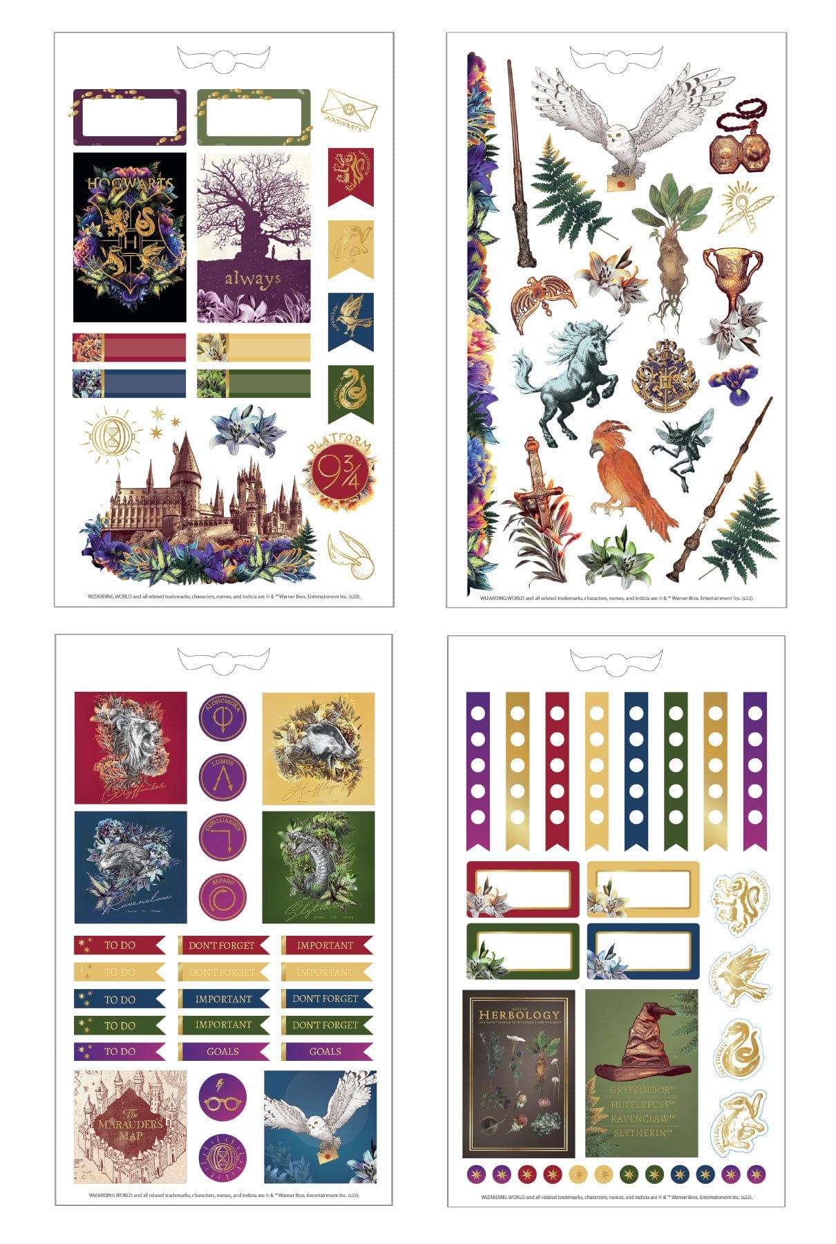 Harry Potter Planner Stickers - Floral Hogwarts、mySite、ghnorth