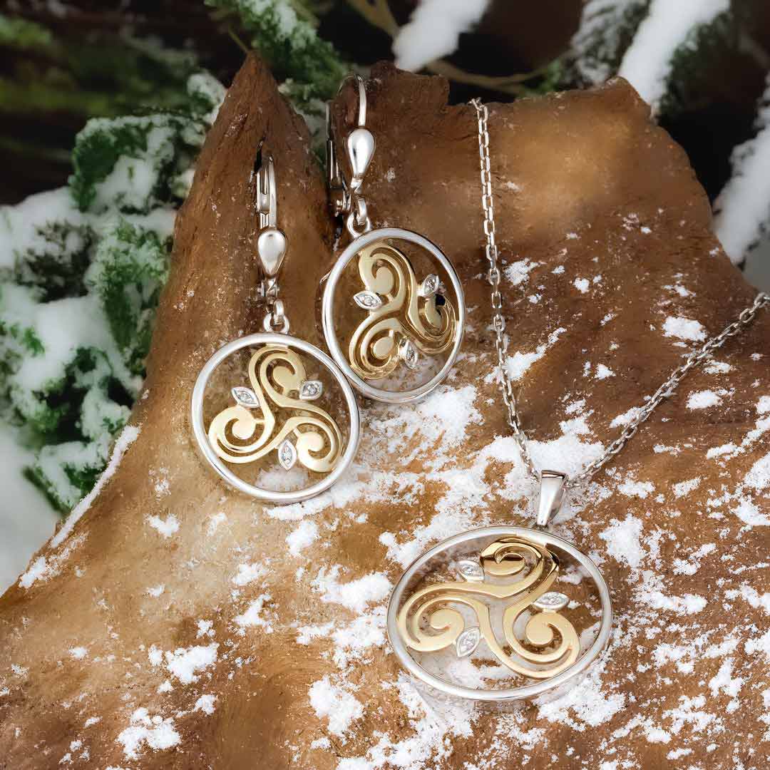 Gold and Silver Diamond Round Spiral Pendant、mySite、botmansion