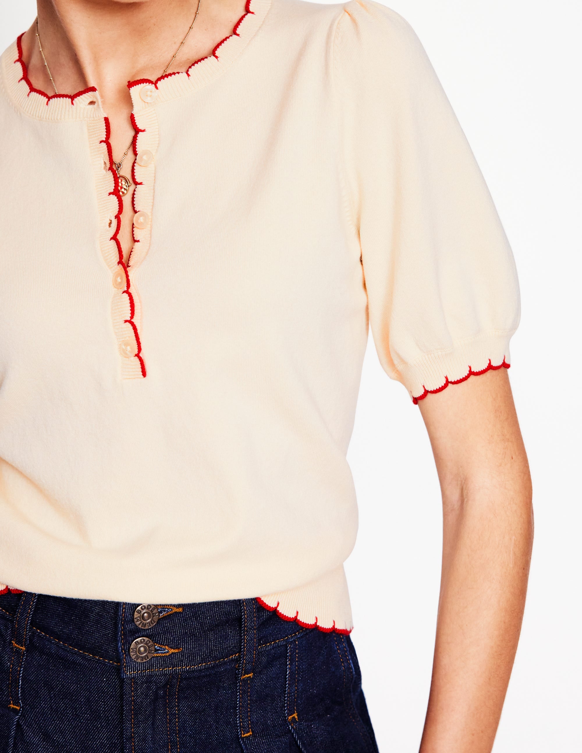  Pru Scallop Trim T-shirt-Warm Ivory、mySite、ashleygrahame