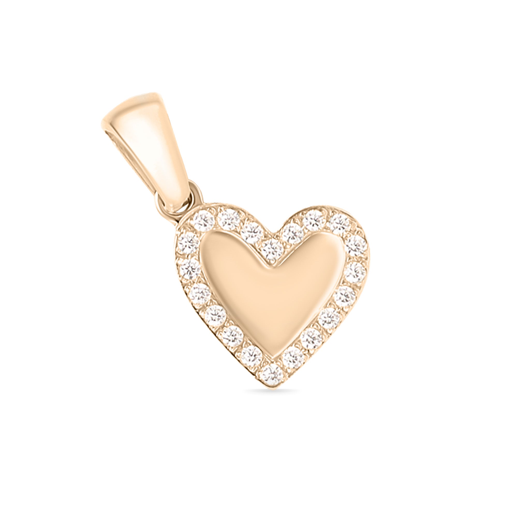 18K Gold PVD Stainless Steel CZ Heart Charm / SBB0289、mySite、dreamappss