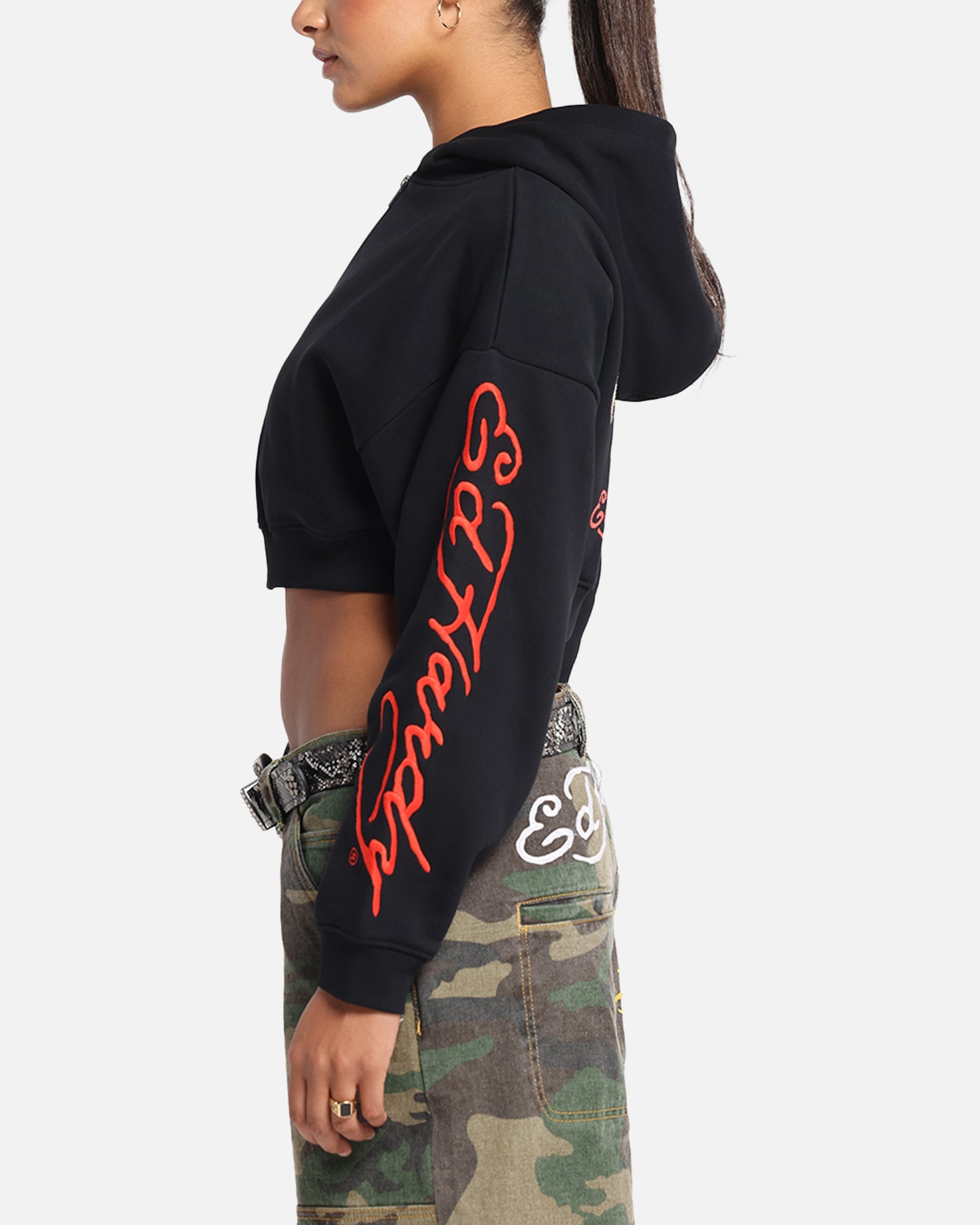 Ed Hardy Women's Love Kills Slowly Hoodie Black、mySite、zt4zffjzw