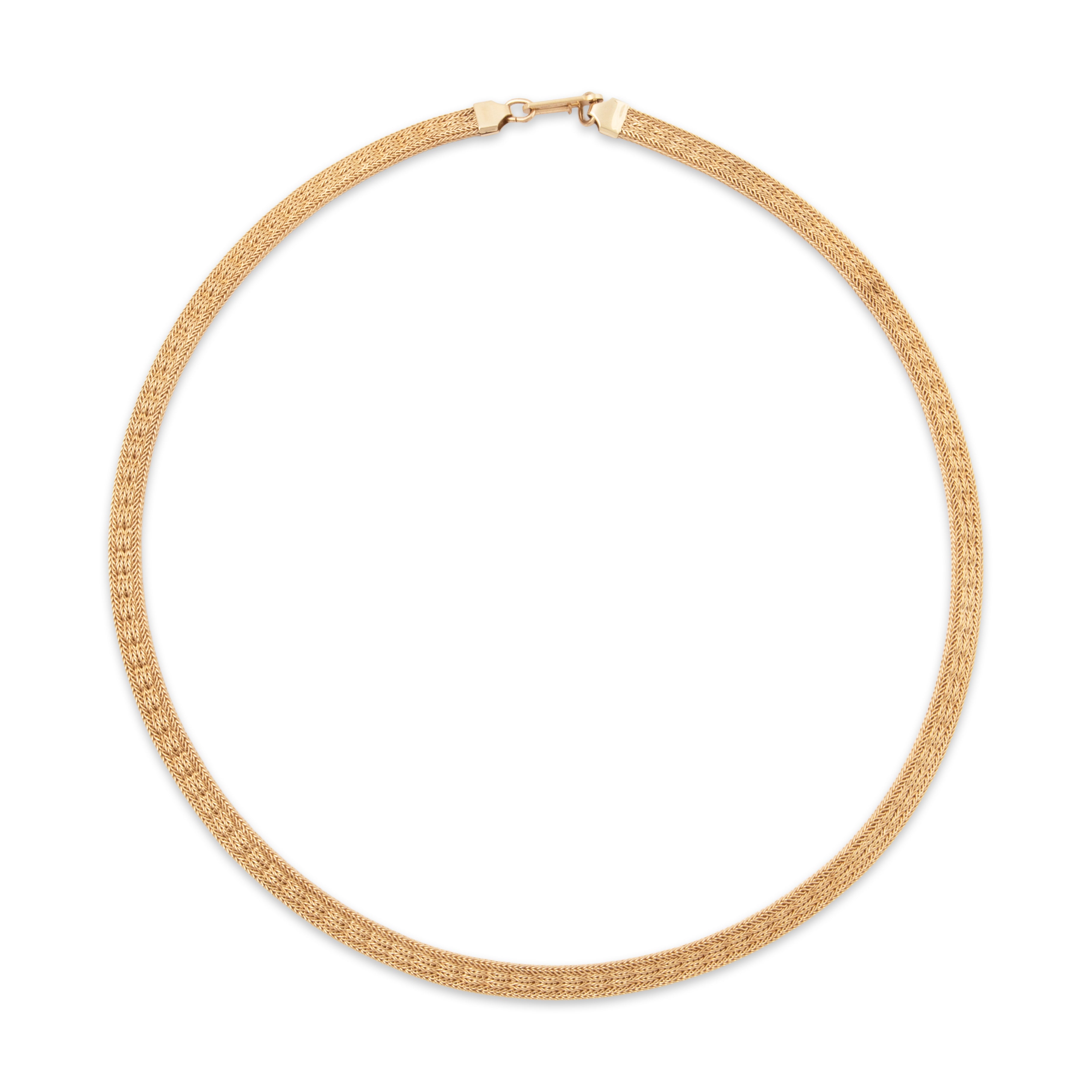 Vintage 14k Yellow Gold Unique Patterned Chain Statement Necklace 15、mySite、hinf8tx79