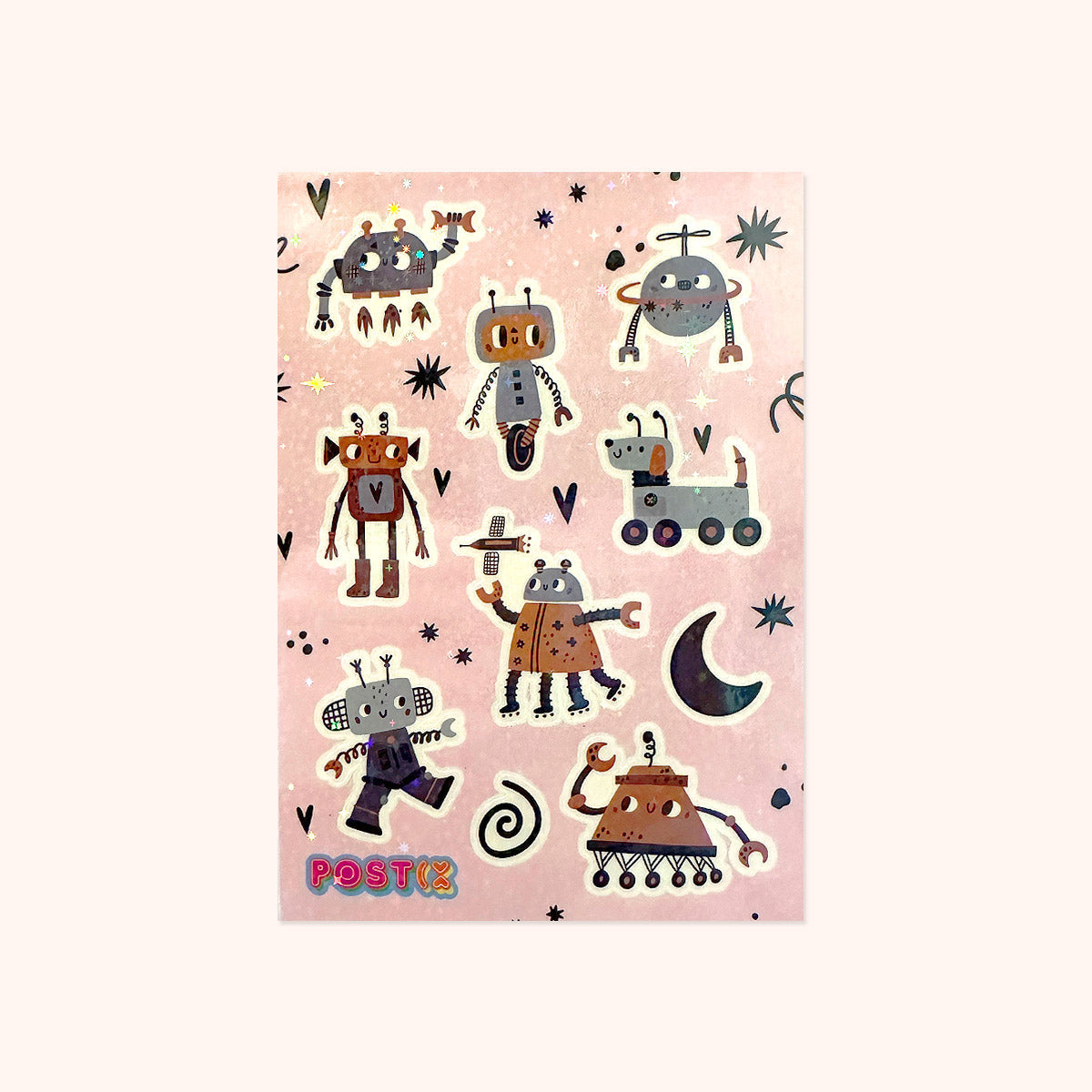  Space Bots Hologram Sticker Sheet、mySite、ghnorth