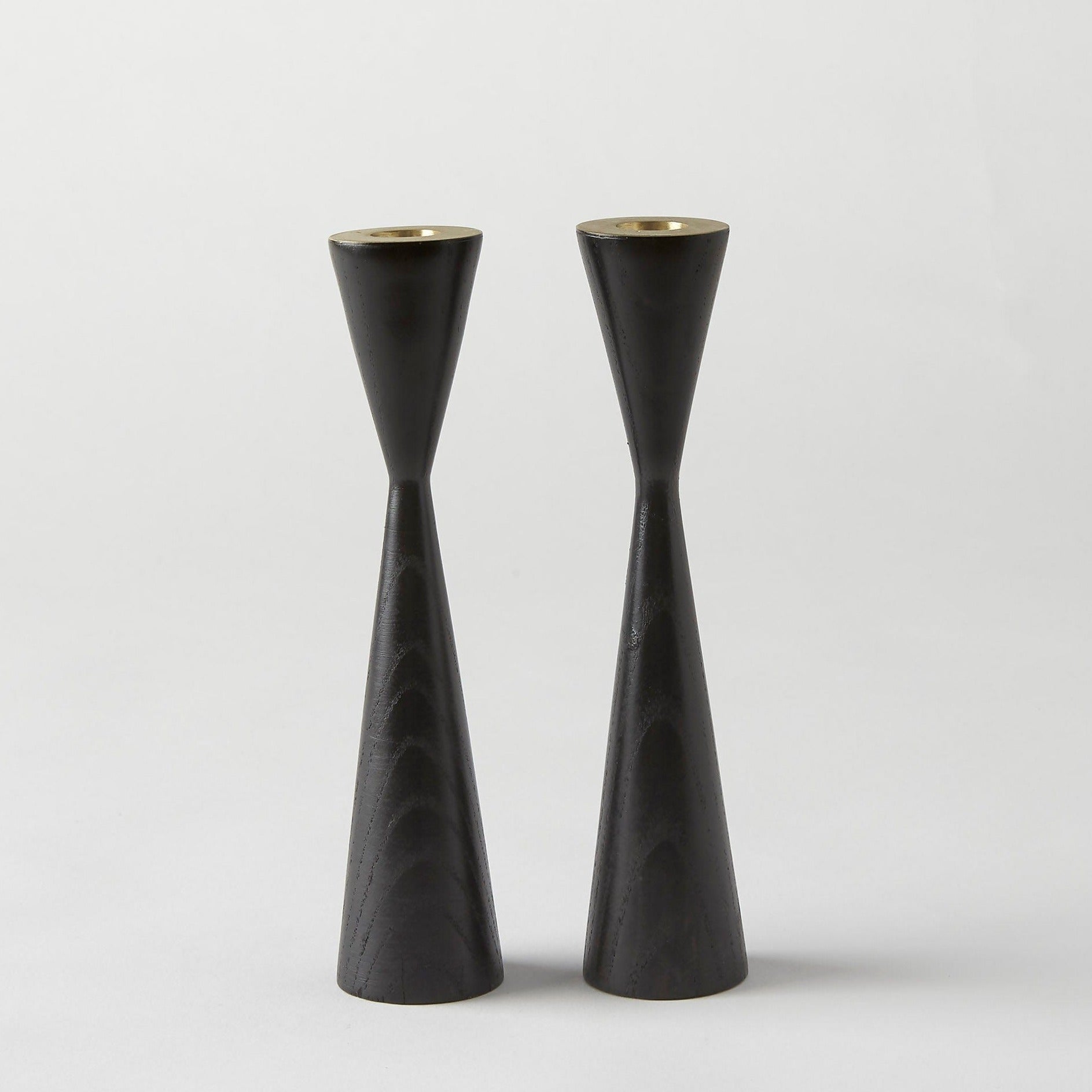 Wood and Brass Candlesticks - Black、mySite、topwebapps