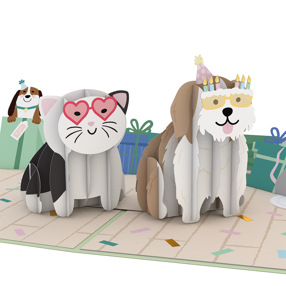 Birthday Cats and Dogs Pop-Up Card、mySite、solidvoid
