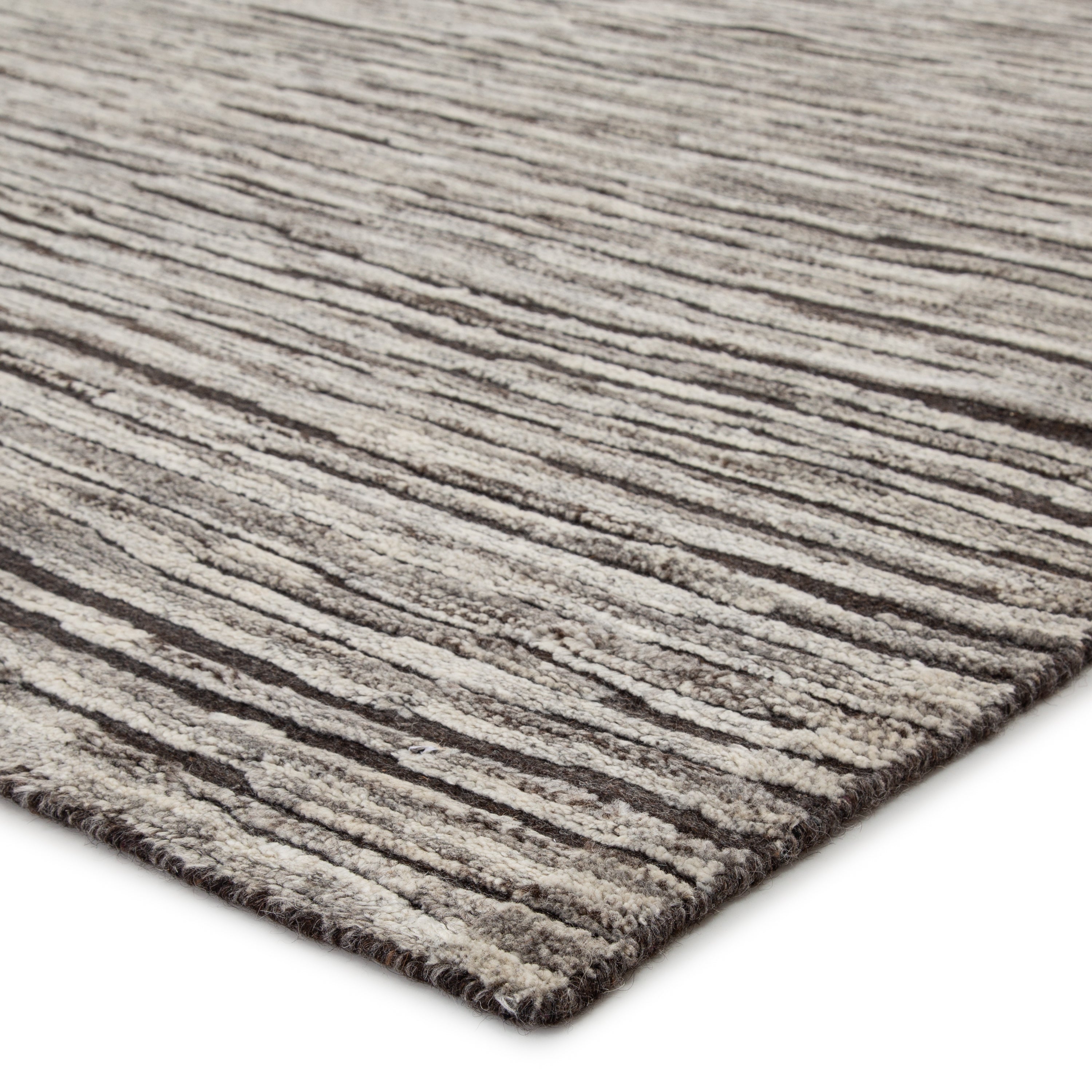Ramsay Hand-Knotted Striped Dark Gray Ivory Area Rug、mySite、gigharbornorthrealestate
