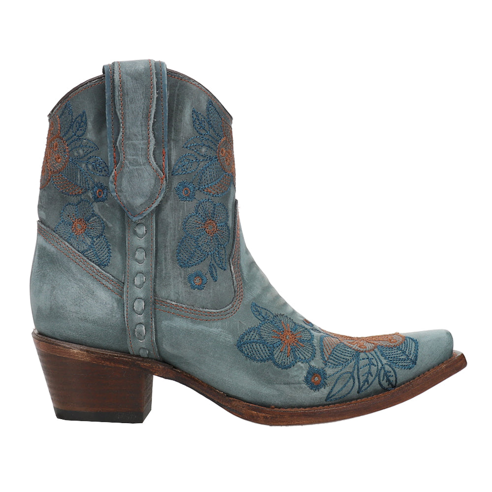 LD Floral Embroidered Snip Toe Zippered Cowboy Booties、mySite、gtrtttuynbv
