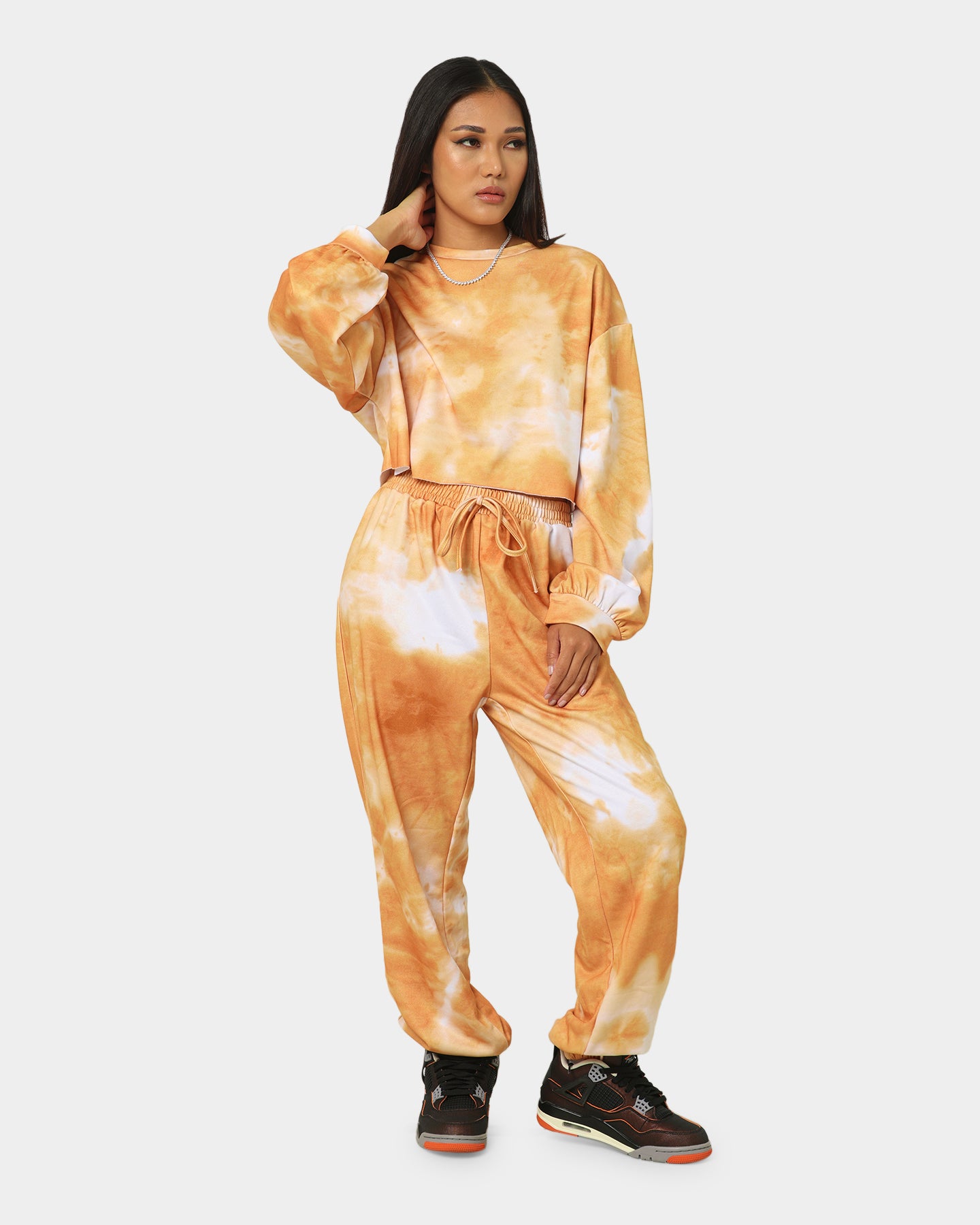 XXIII Women's Zuzu Tie Dye Crewneck Orange/White、mySite、zt4zffjzw