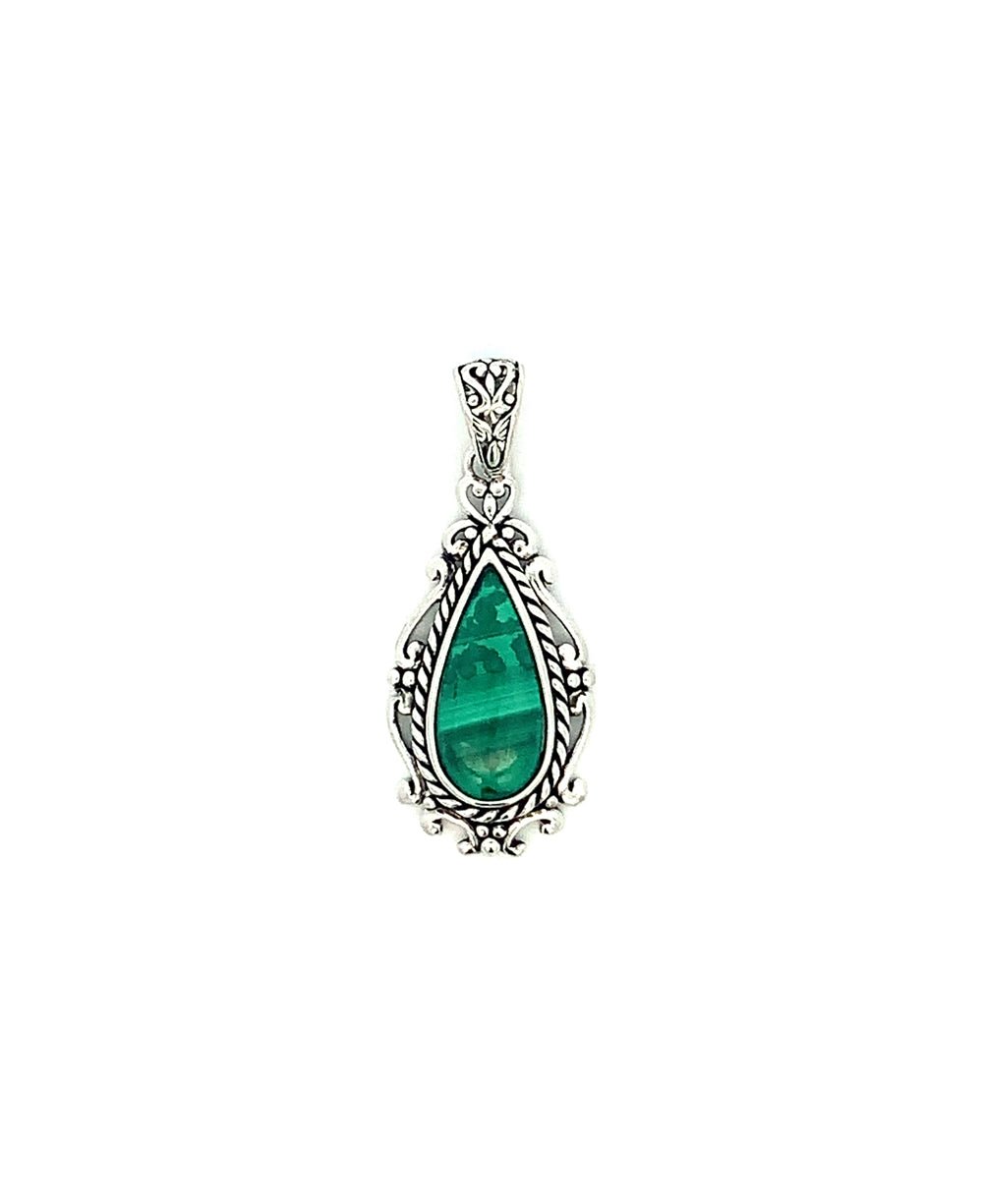Sterling Silver Malachite Pendant、mySite、topwebapps