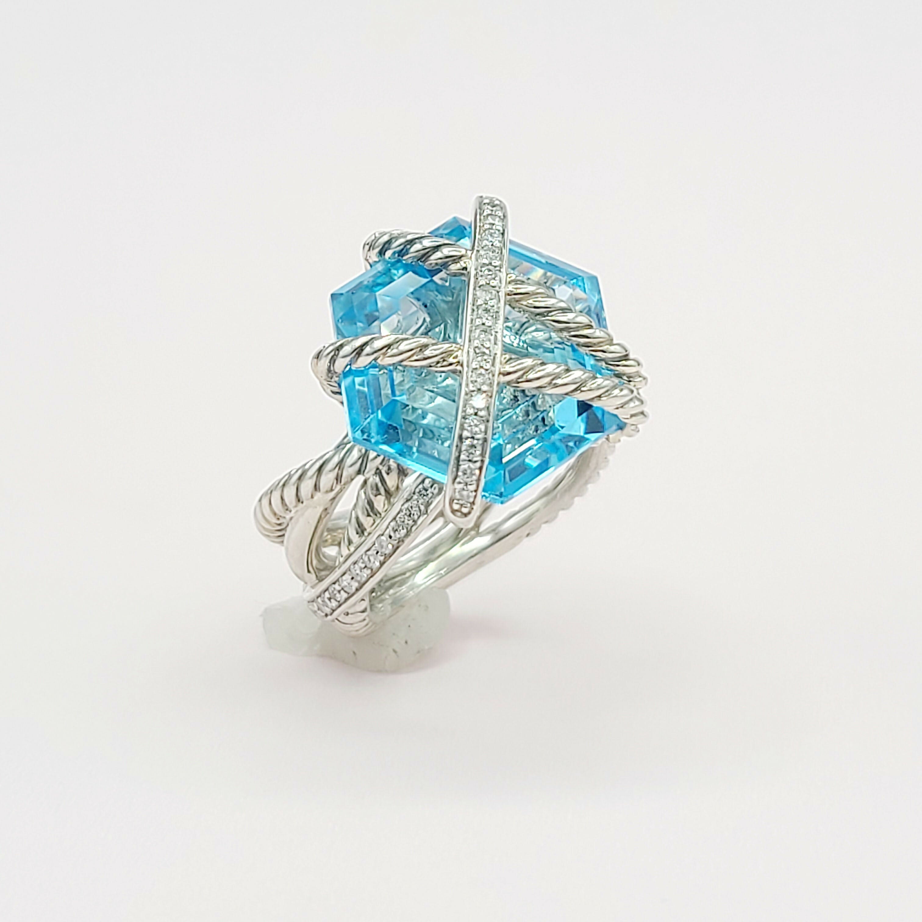 David Yurman Cable Wrap Ring 鈥?Blue Topaz & Diamond、mySite、hinf8tx79