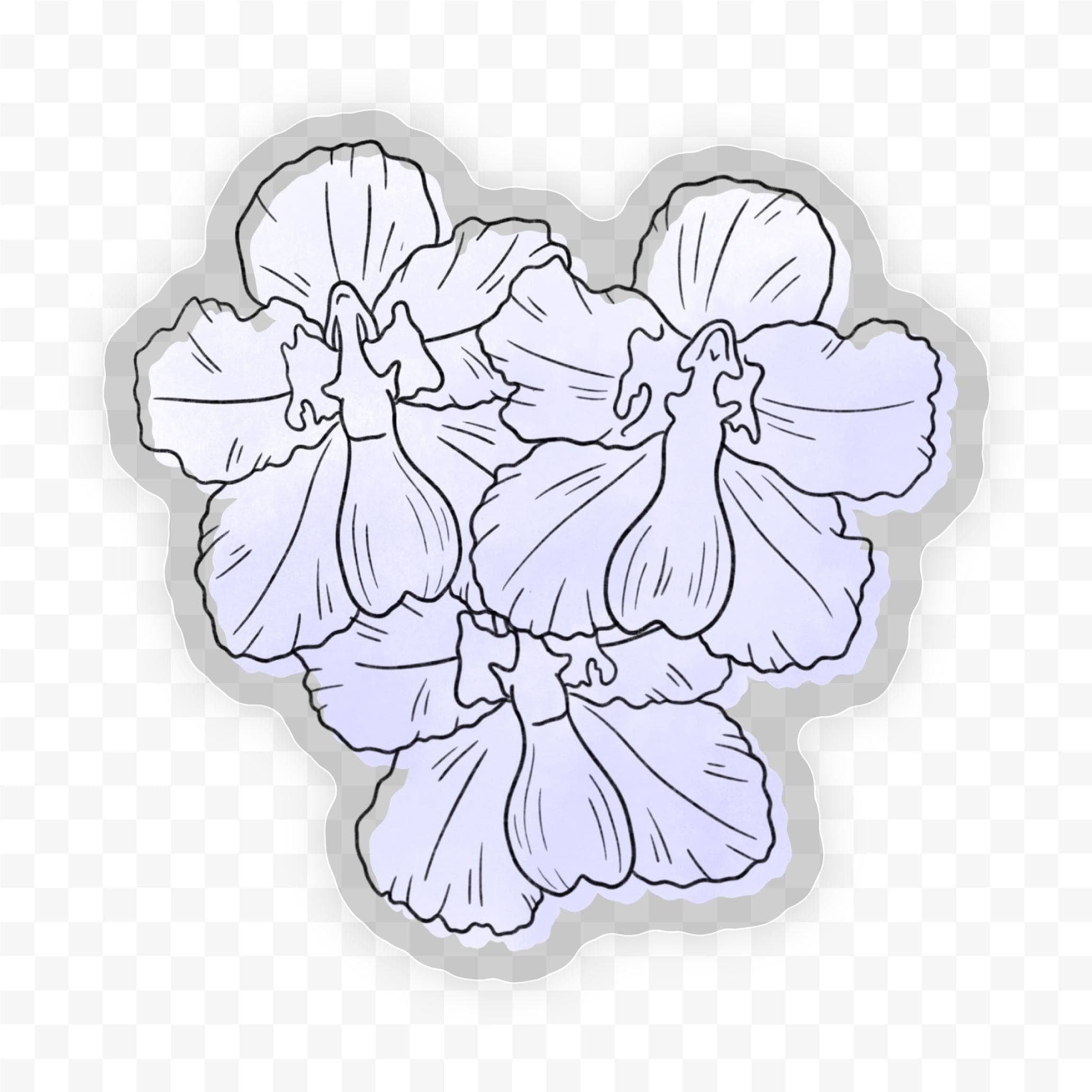  Moth Orchids Watercolor - Clear Sticker、mySite、ghnorth