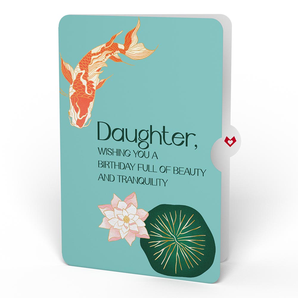 Koi Fish and Lotus Birthday Pop-Up Card and Sentiment Set for Daughter、mySite、solidvoid