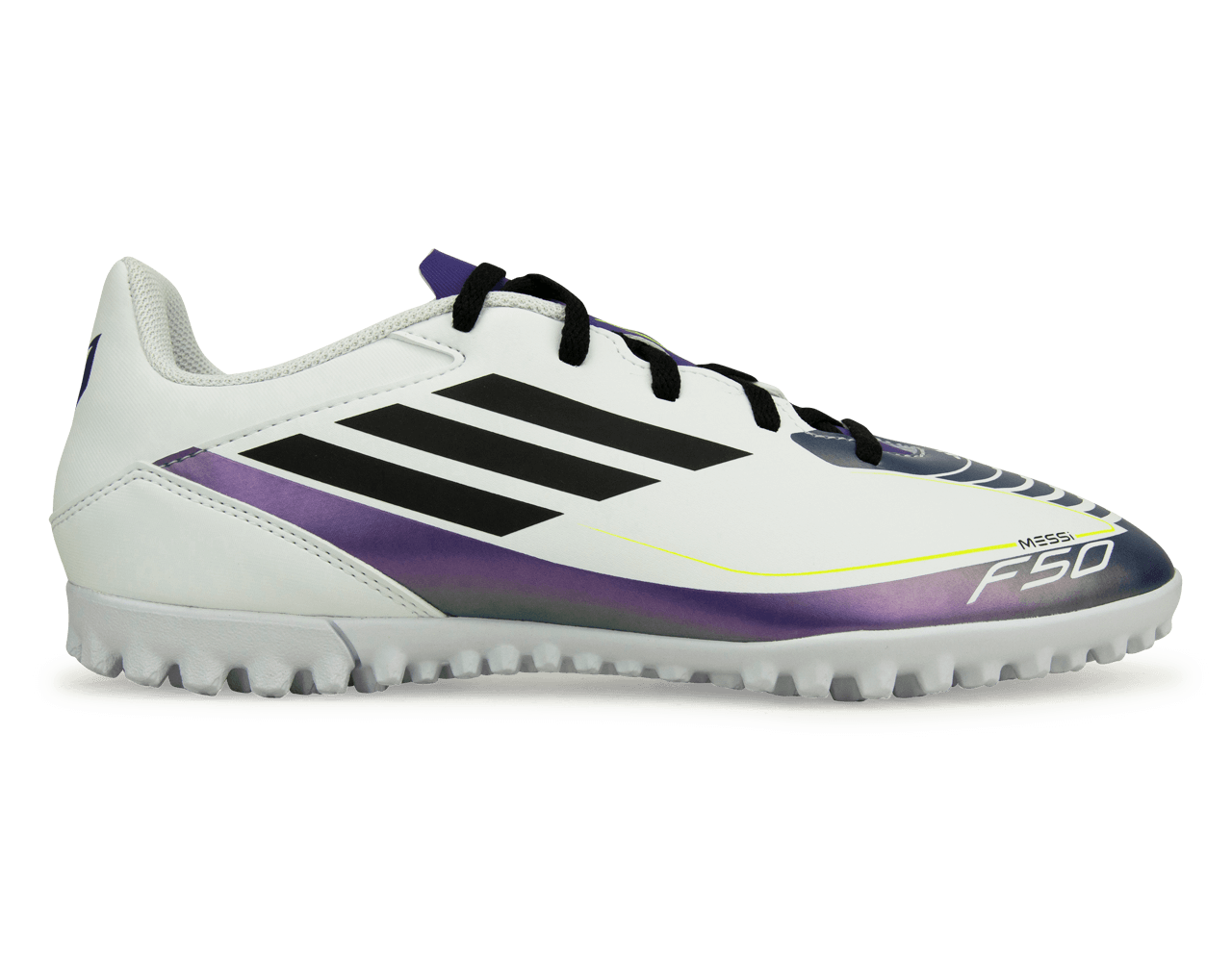 adidas Men's F50 Club Messi TF White/Black/Purple、mySite、bottomscart