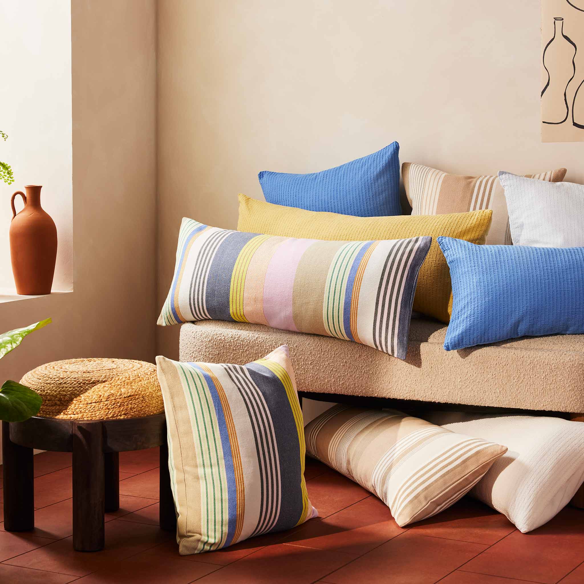  Woven Stripe Square Pillow Cover - Last Call、mySite、sugarbowlscore