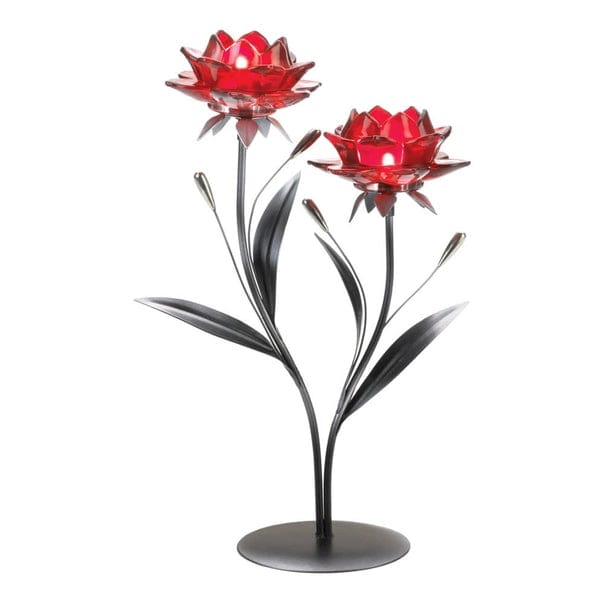 Red Rose Flowers Candle Holder、mySite、g9winljtr