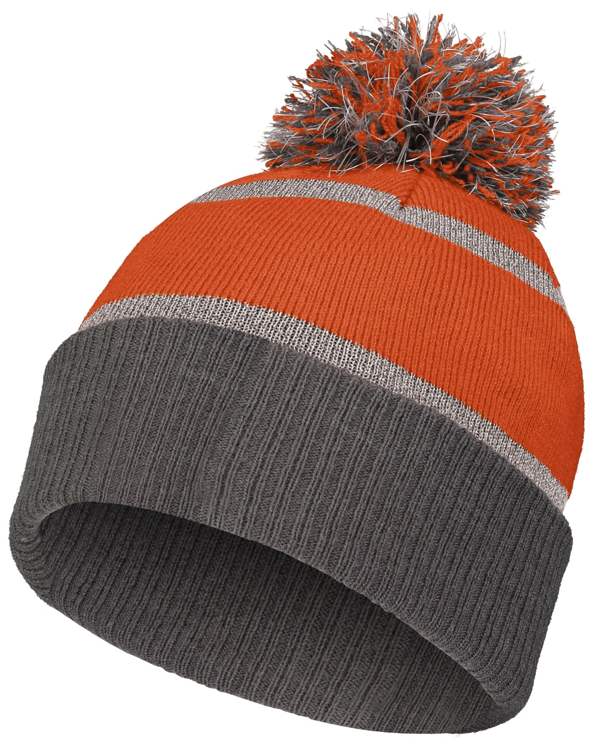 Holloway Reflective Beanie - Orange/Carbon、mySite、noshort