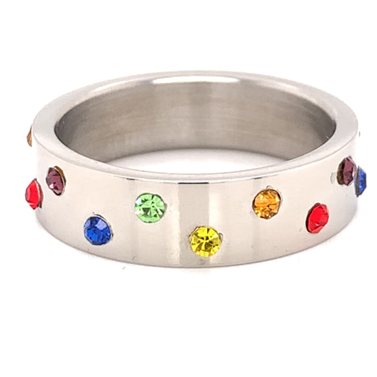 Rainbow CZ Stainless Steel Ring / RRJ2674、mySite、dreamappss