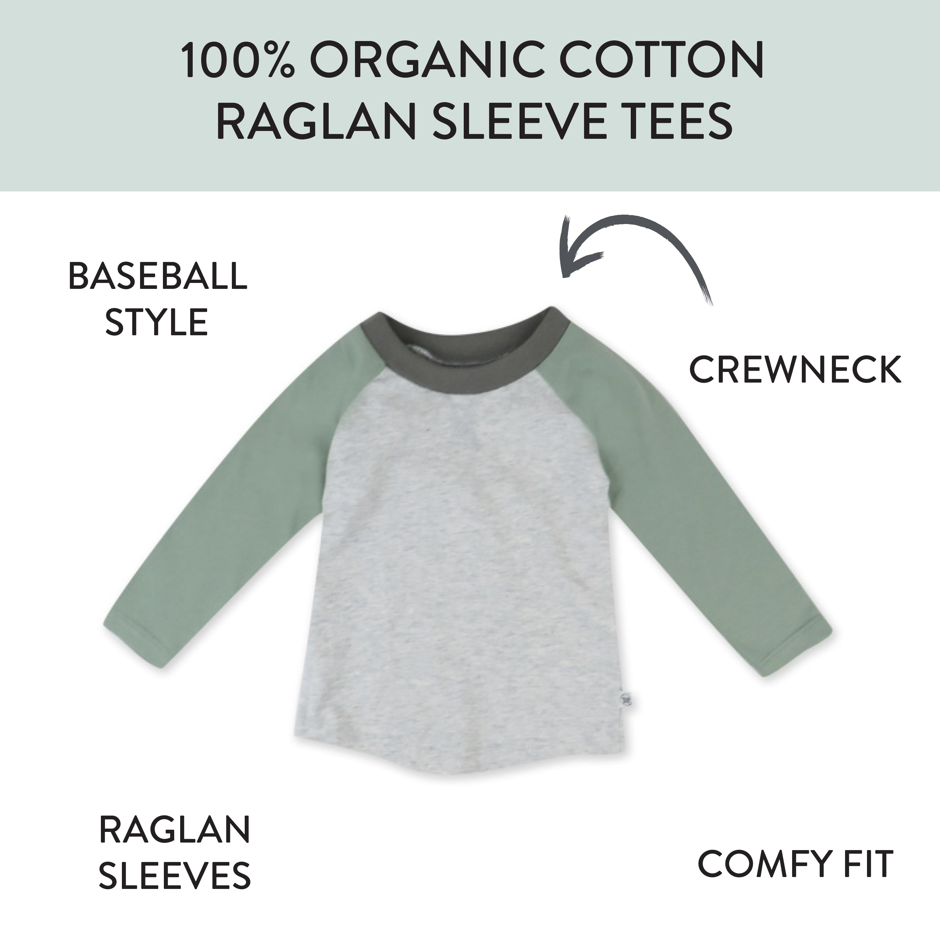  3-Pack Long Sleeve Baseball Raglan T-Shirts、mySite、layawaytickets