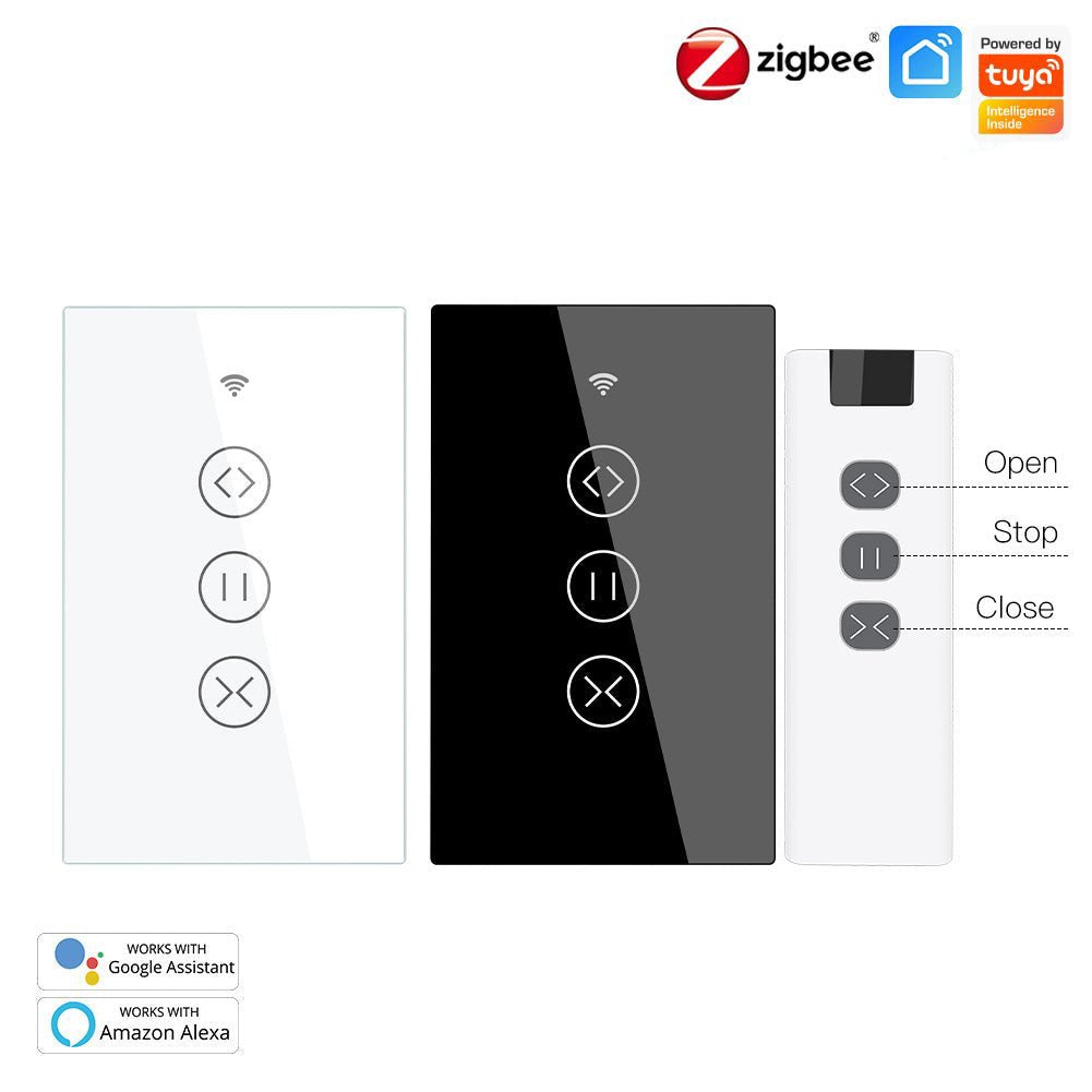 ZigBee RF433 Smart Curtain Blinds Shutter Touch Switch Multi-control Neutral Wire Required US、mySite、fannypackpong