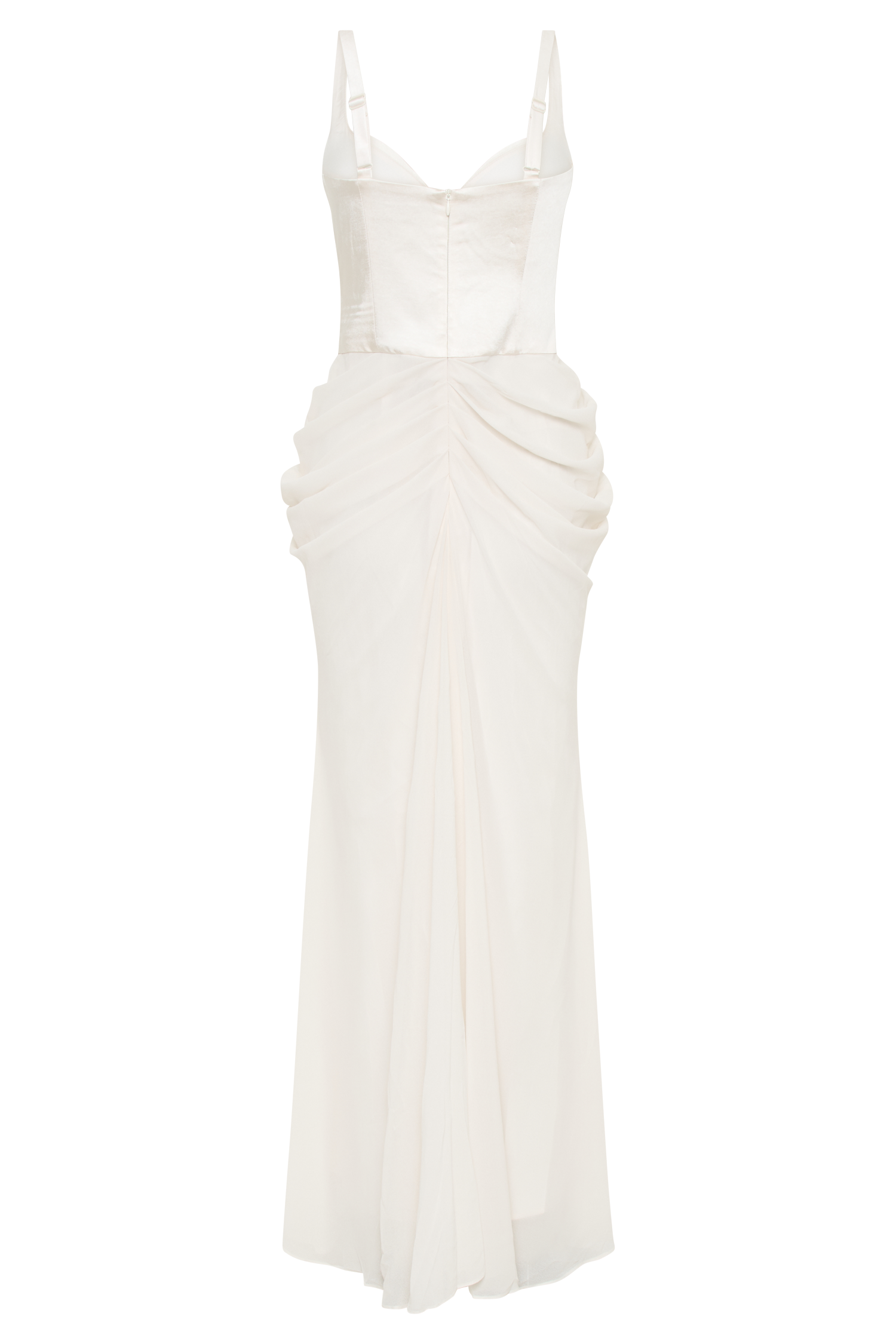 Leila Satin Corset Maxi Dress - Ivory、mySite、solidvoid