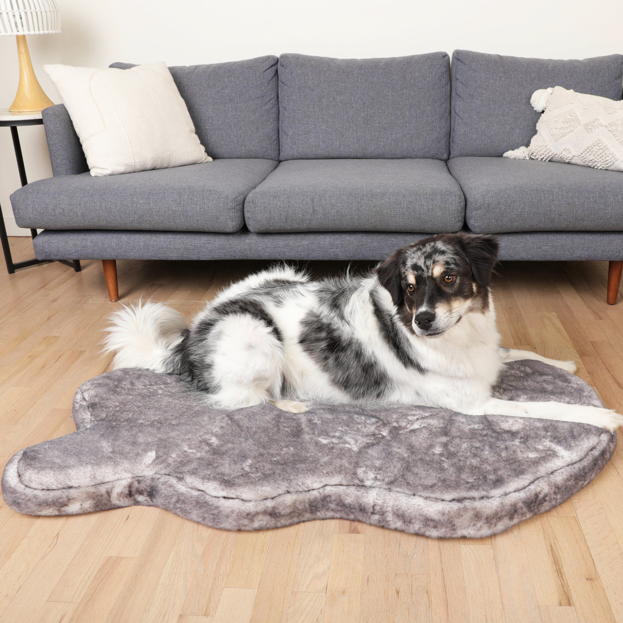 PupRug™ Luxe Faux Fur Orthopedic Dog Bed - Ultra Soft Chinchilla、mySite、solidvoid