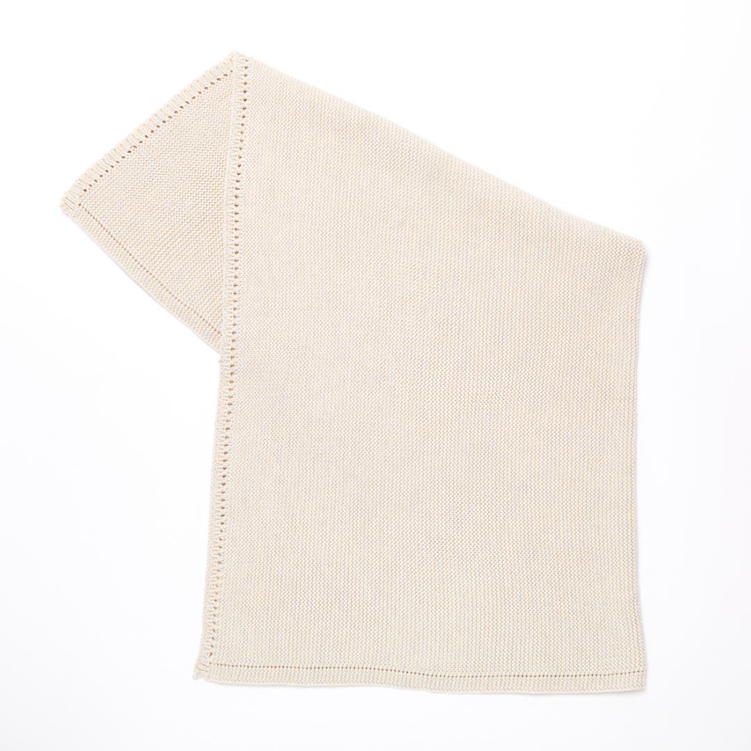  The Little Green Sheep Organic Knitted Cellular Baby Blanket - Linen、mySite、merchandisen