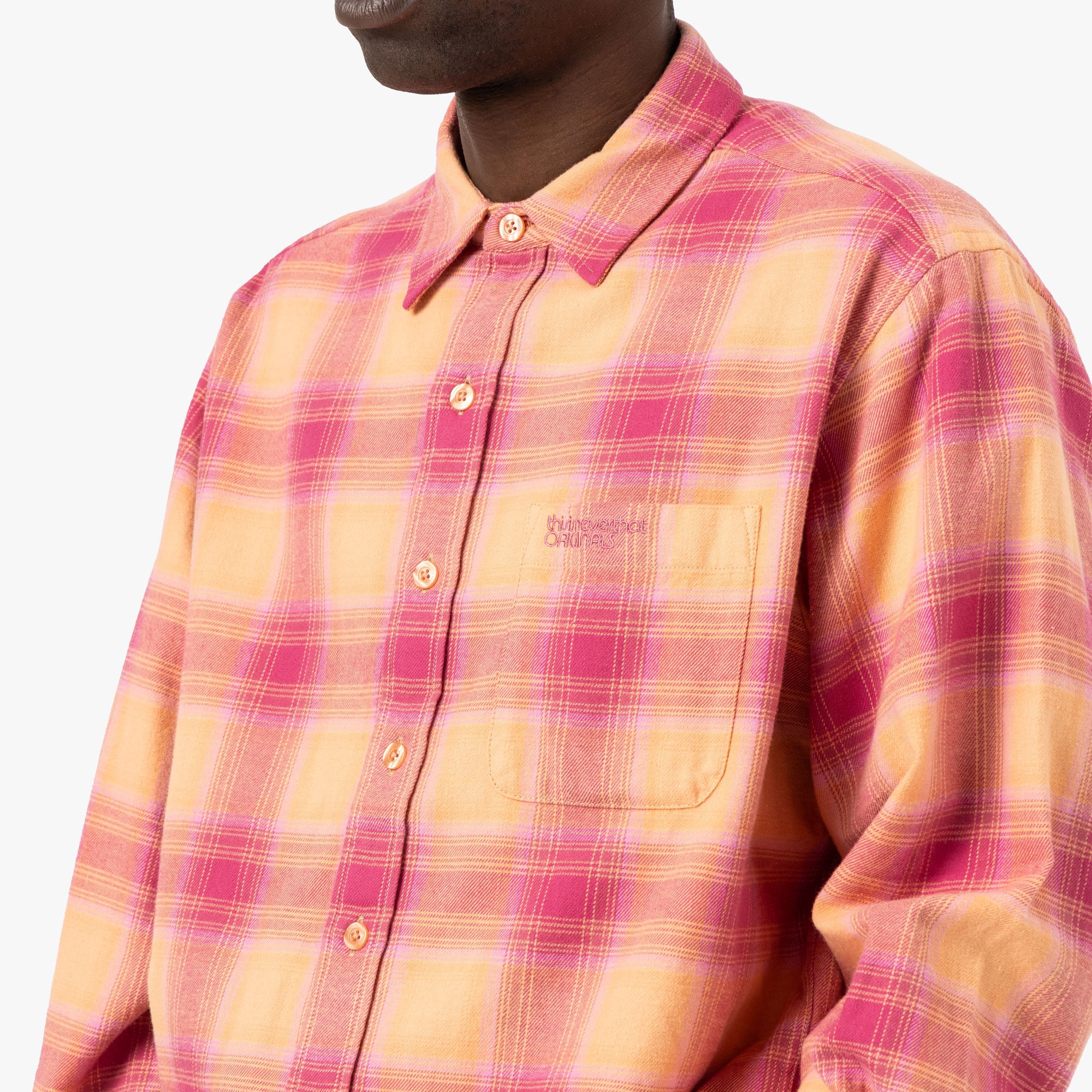  thisisneverthat Shadow Plaid Flannel Shirt / Pink、mySite、merchandisen