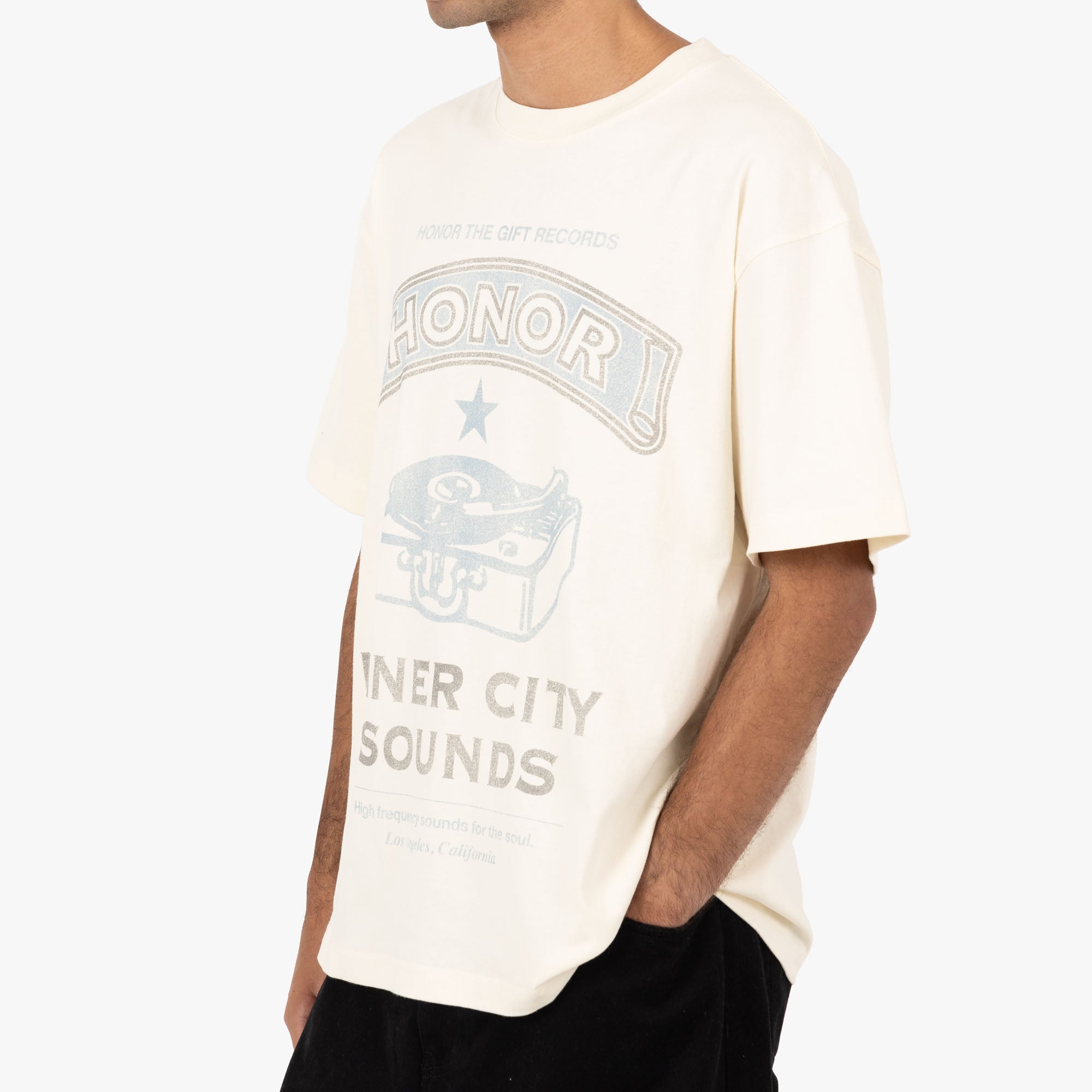  Honor The Gift Honor Records T-shirt / Cream、mySite、merchandisen