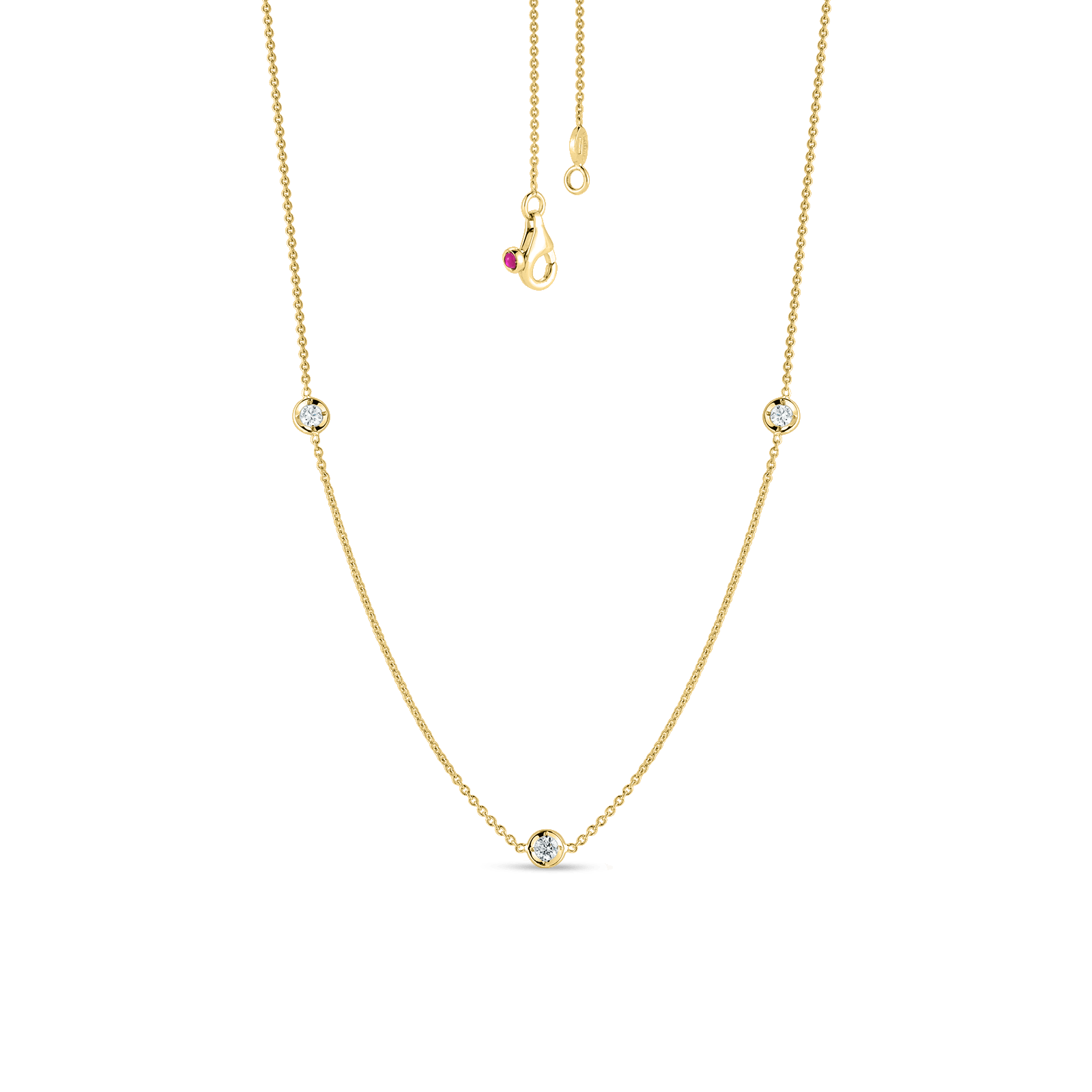 18K Gold Diamonds By The Inch 3 Station Necklace、mySite、hinf8tx79