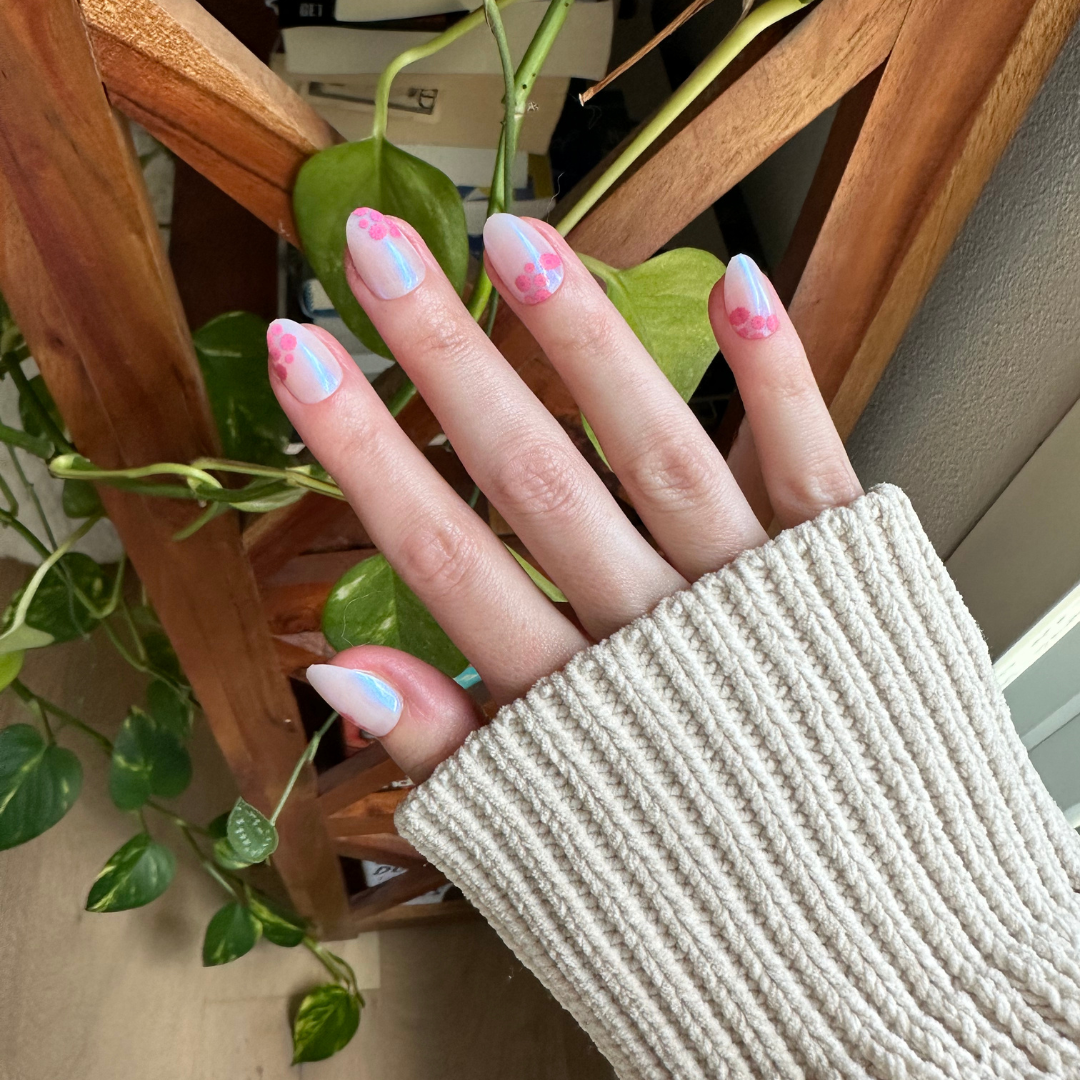 Fuchsia Florals - Press-On | Short | Almond、mySite、solidvoid