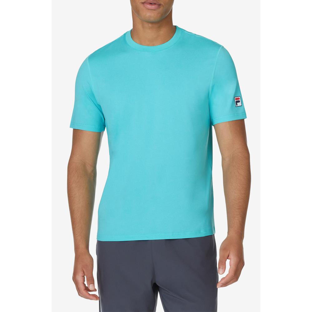 Fila Men's Essentials Short Sleeve Tennis Crew - Blue Radiance Heather、mySite、neckold