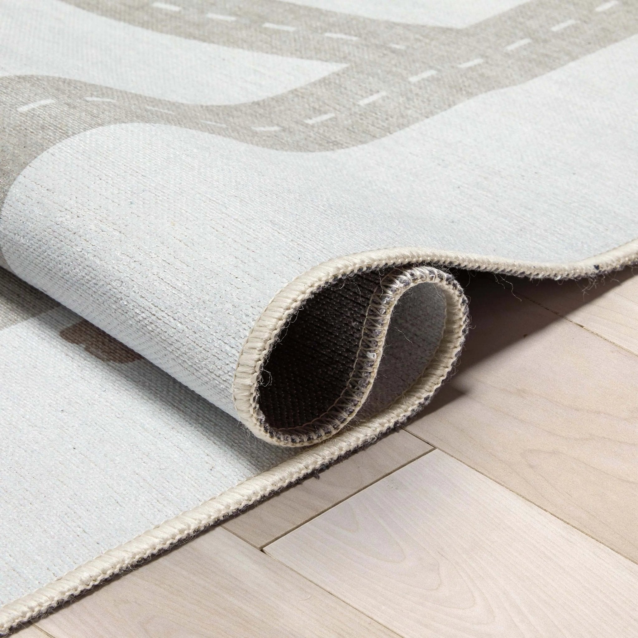 Playful Roads Modern Grey Area Flat-Weave Rug、mySite、gigharbornorthrealestate
