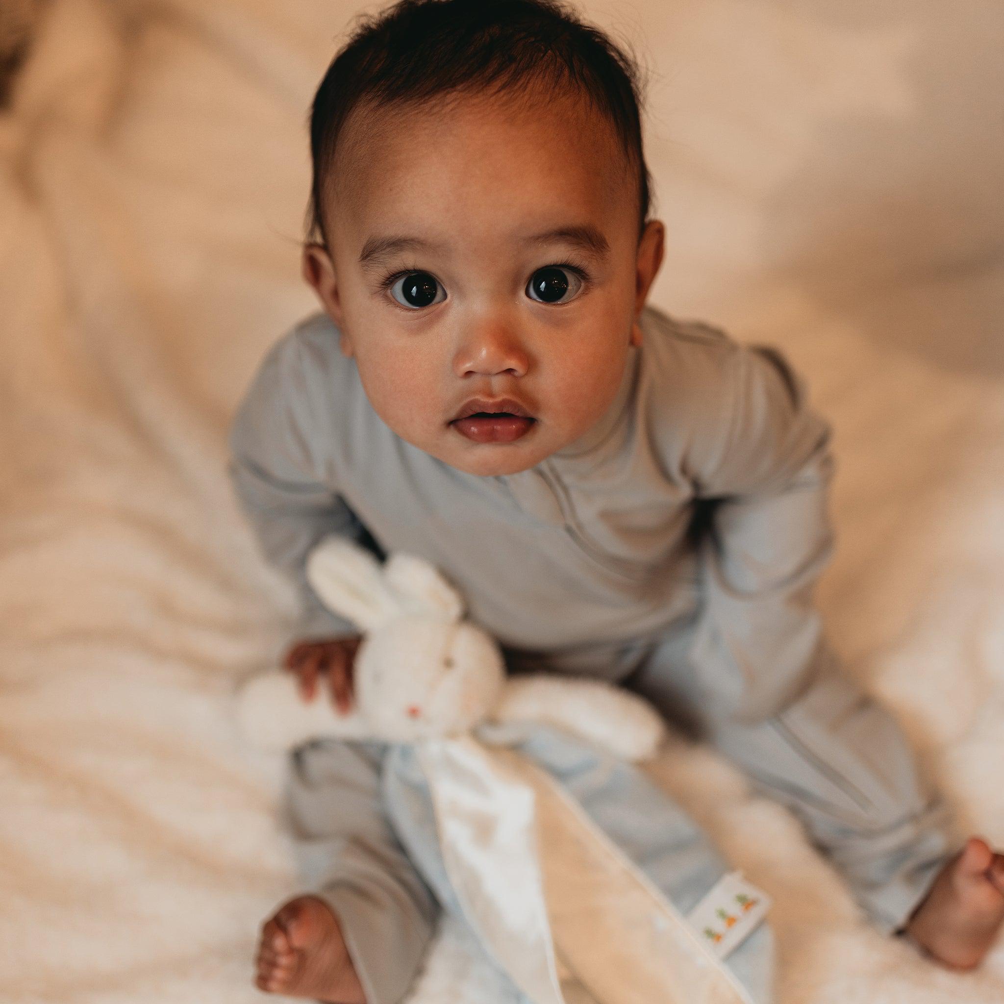 RETIRED - Organic Long Sleeve Zippered Bunsie - Pearl Blue、mySite、g9winljtr