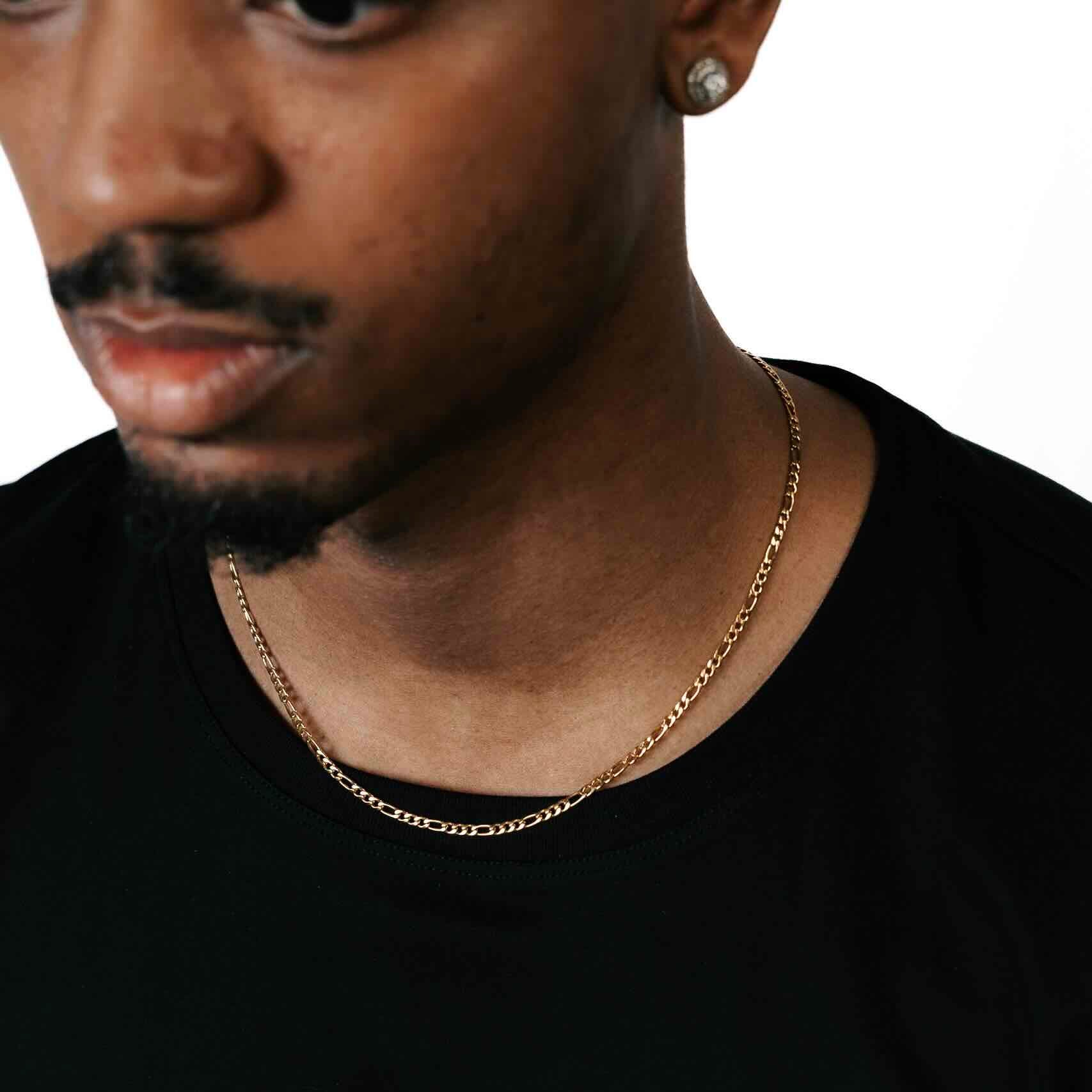 1MM Figaro Chain 14K Gold、mySite、hinf8tx79