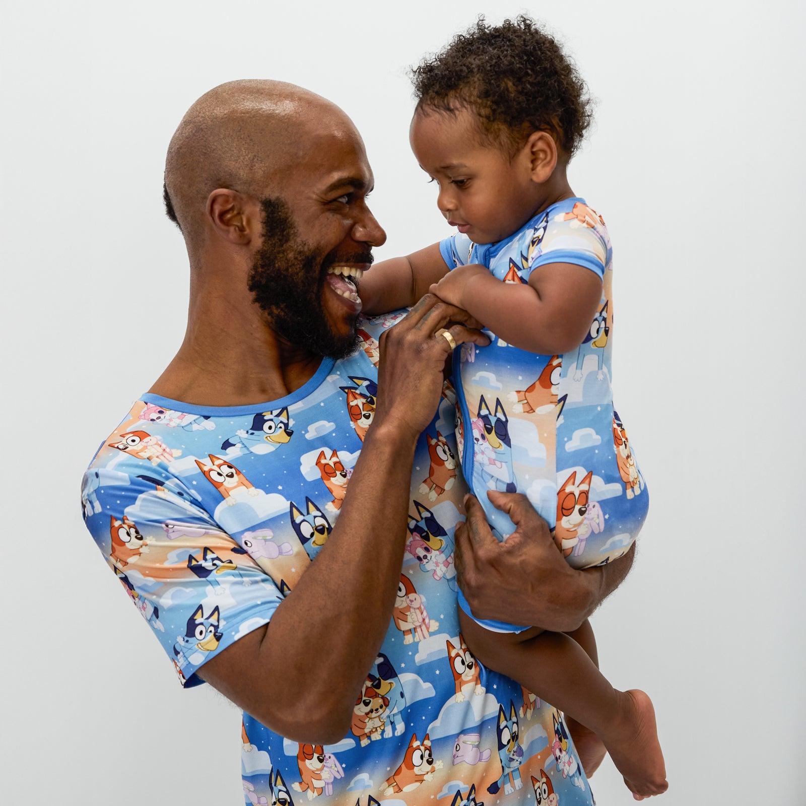  Bluey Blue Sleepytime Men's Short Sleeve Pajama Top、mySite、layawaytickets