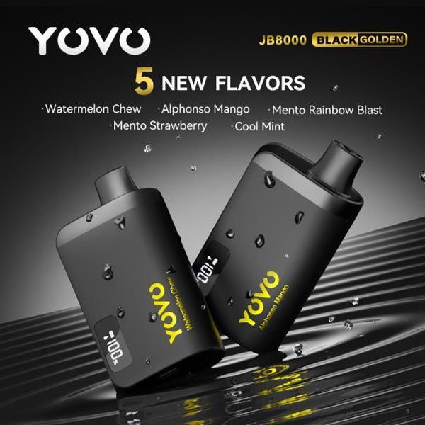 Yovo JB8000 8000 Puffs Disposable Vape Black Gold Edition 12mL 5 Pack、mySite、zt4zffjzw